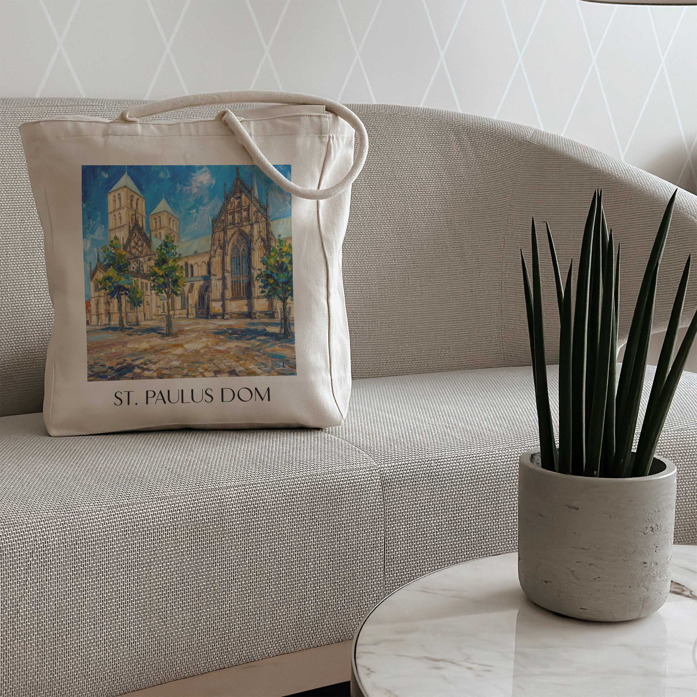 st.-paulus-dom-münster-deutschland-einkaufstasche-oil-painting-oelgemaelde