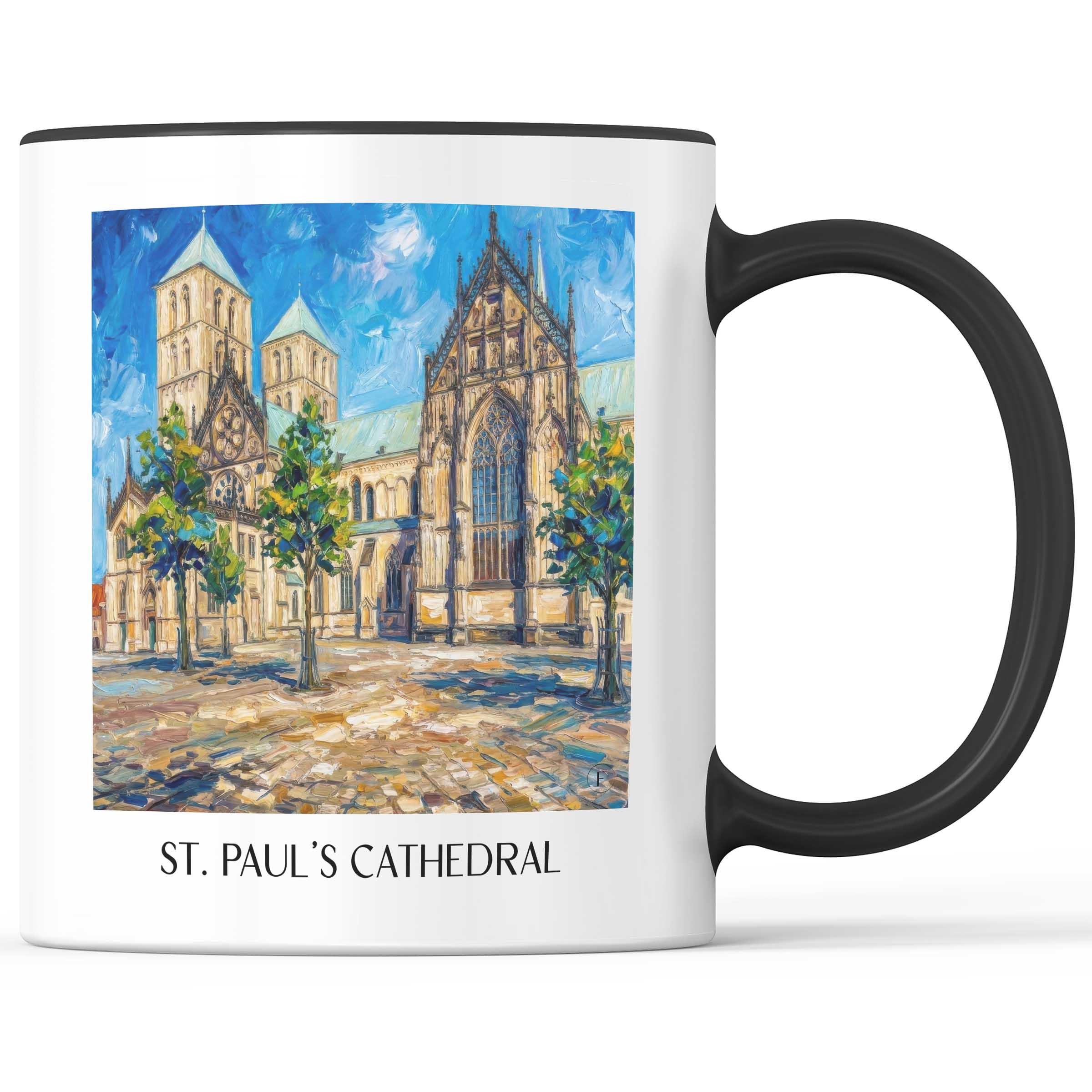 St. Paulus Dom Kaffeebecher - Münster - Deutschland Becher - Kaffeetasse im Ölgemälde Stil