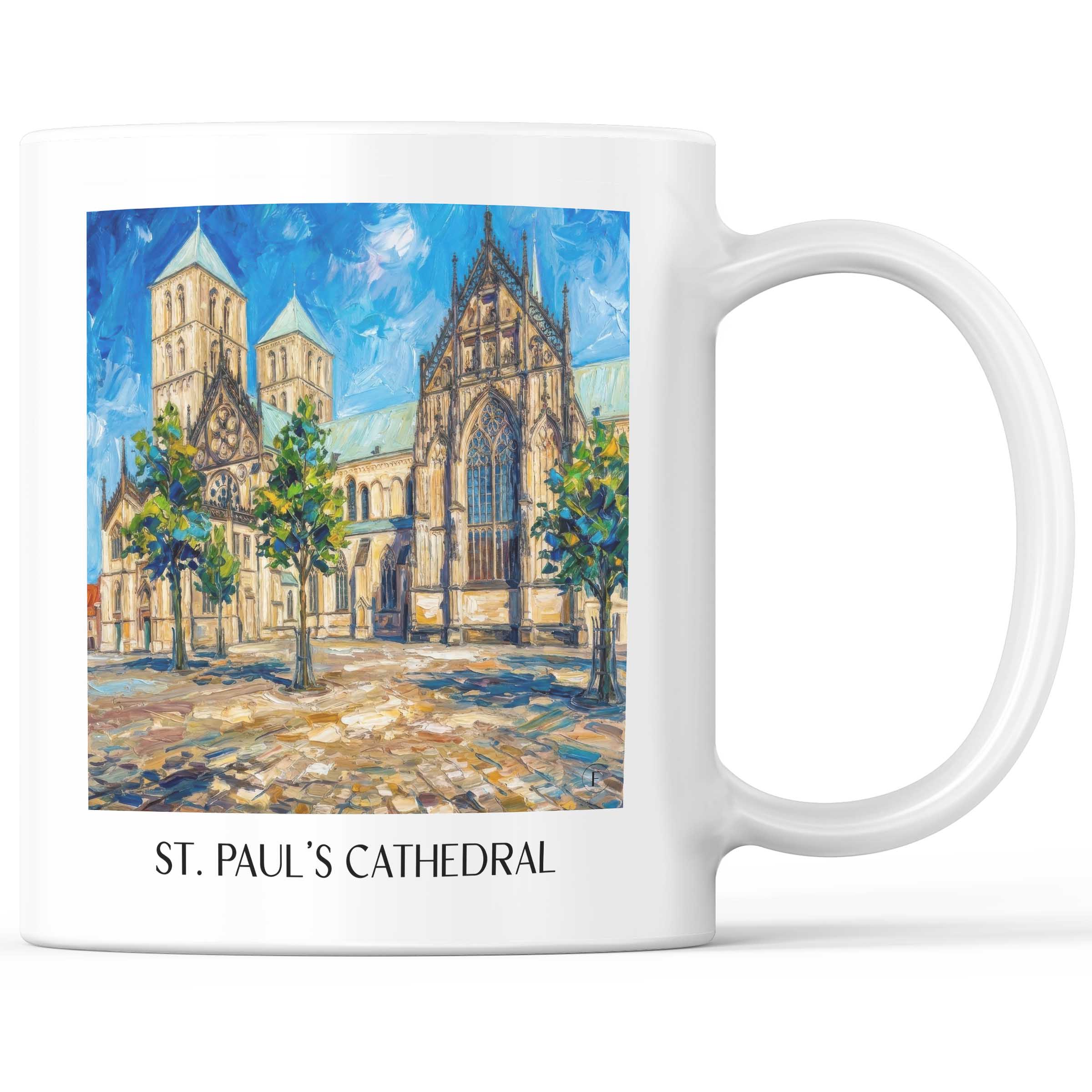 St. Paulus Dom Kaffeebecher - Münster - Deutschland Becher - Kaffeetasse im Ölgemälde Stil