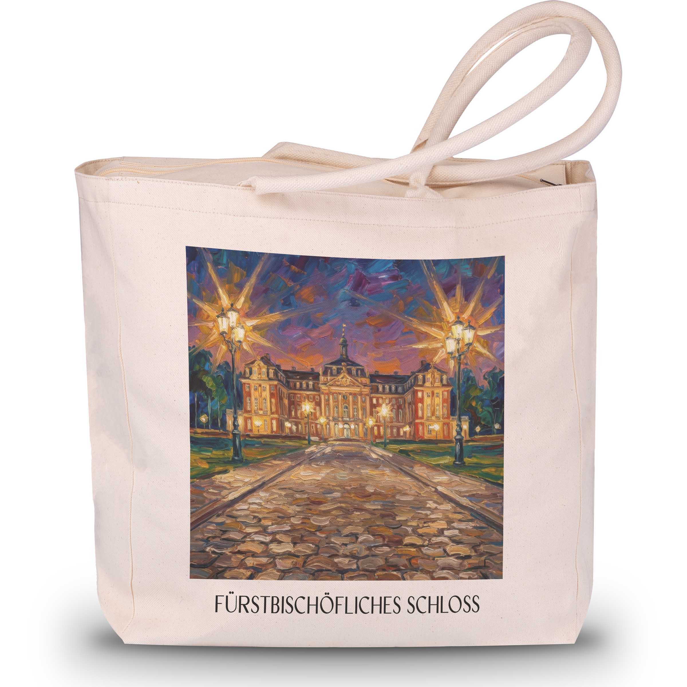fürstbischöfliches-schloss-münster-deutschland-einkaufstasche-oil-painting-oelgemaelde