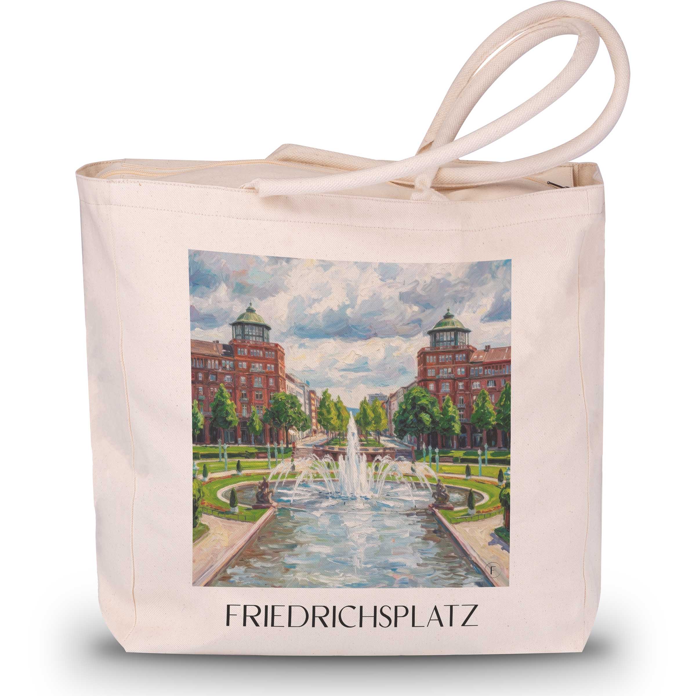 friedrichsplatz-mannheim-deutschland-einkaufstasche-oil-painting-oelgemaelde
