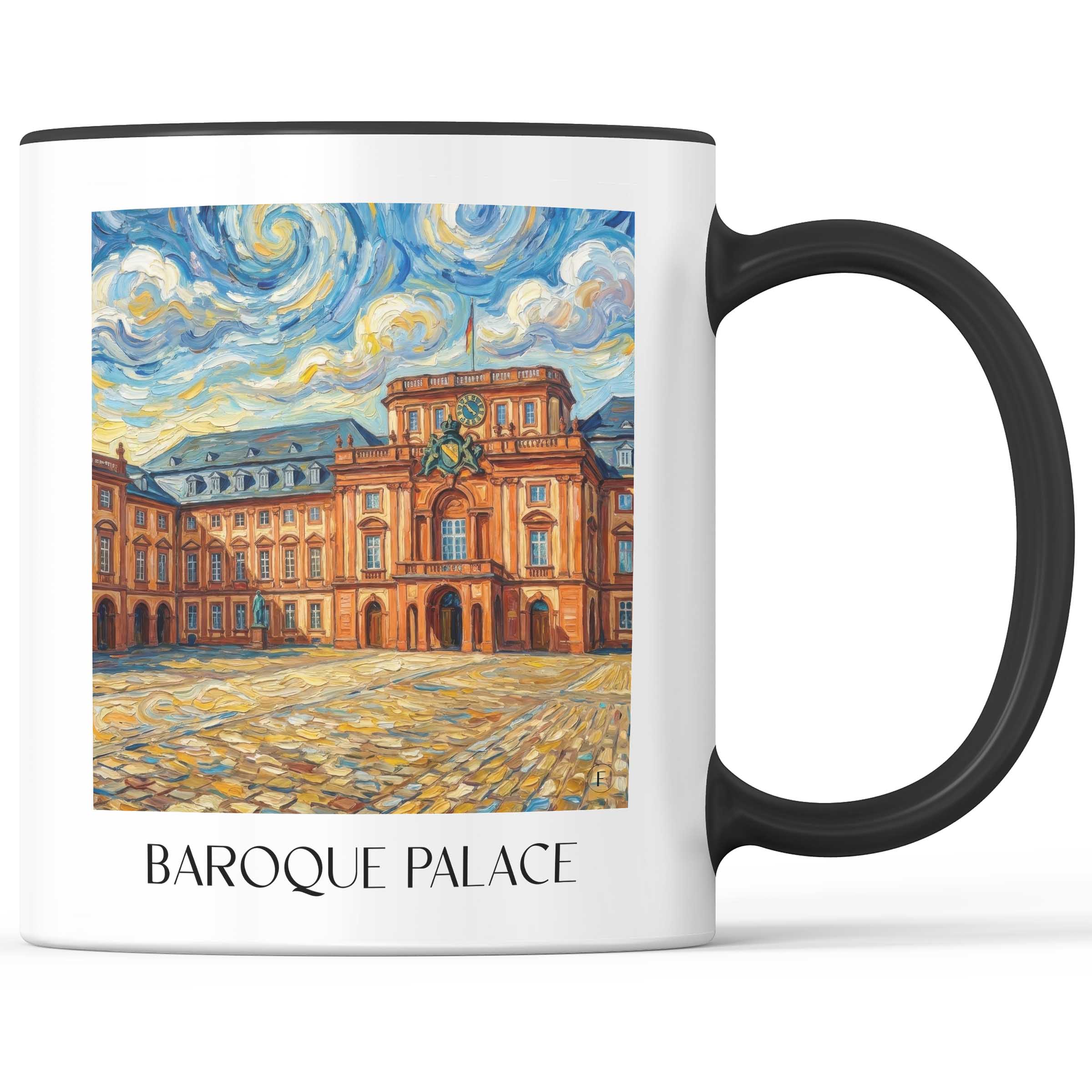 Barockschloss Kaffeebecher - Mannheim - Deutschland Becher - Kaffeetasse im Ölgemälde Stil