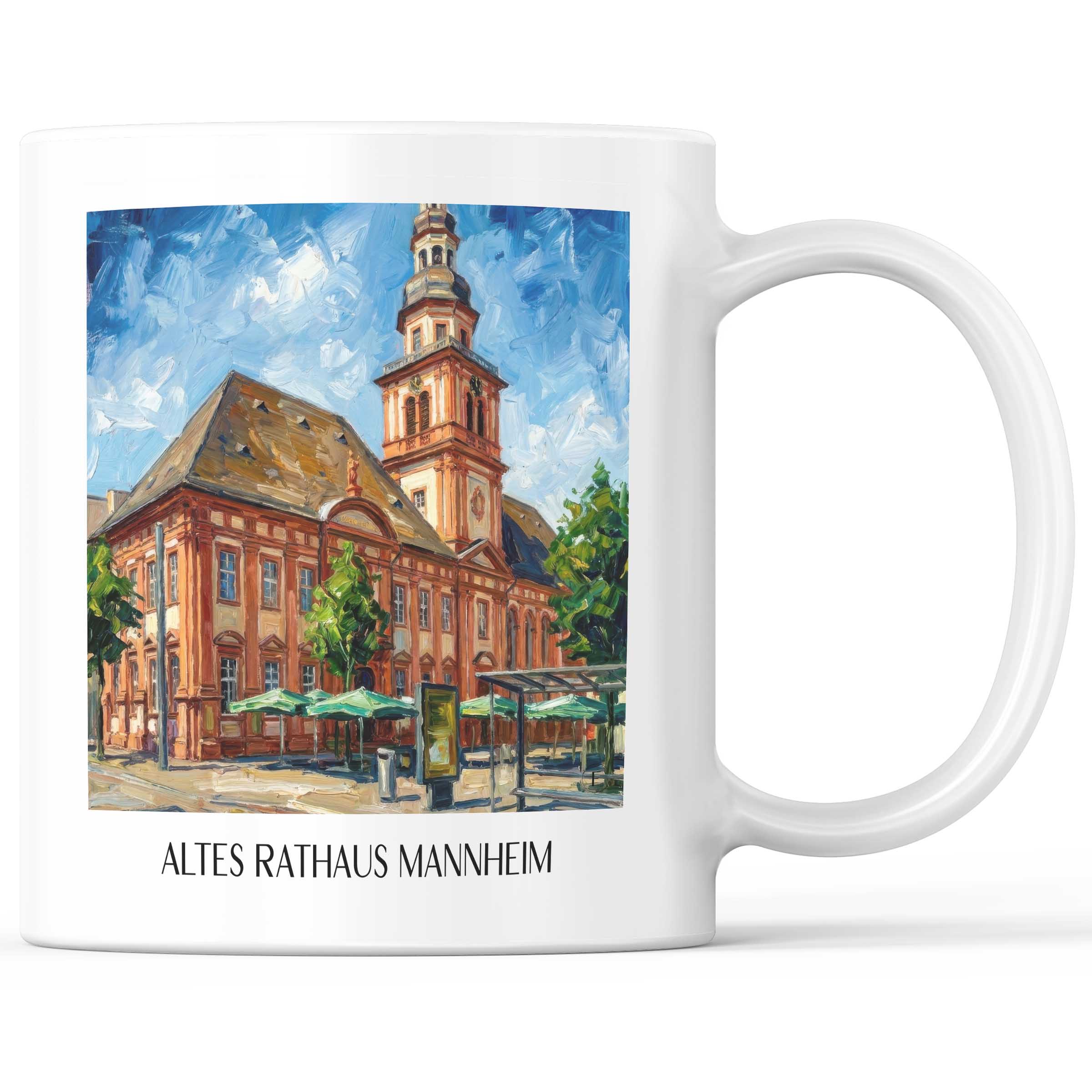 altes-rathaus-mannheim-deutschland-kaffeebecher-oil-painting-oelgemaelde