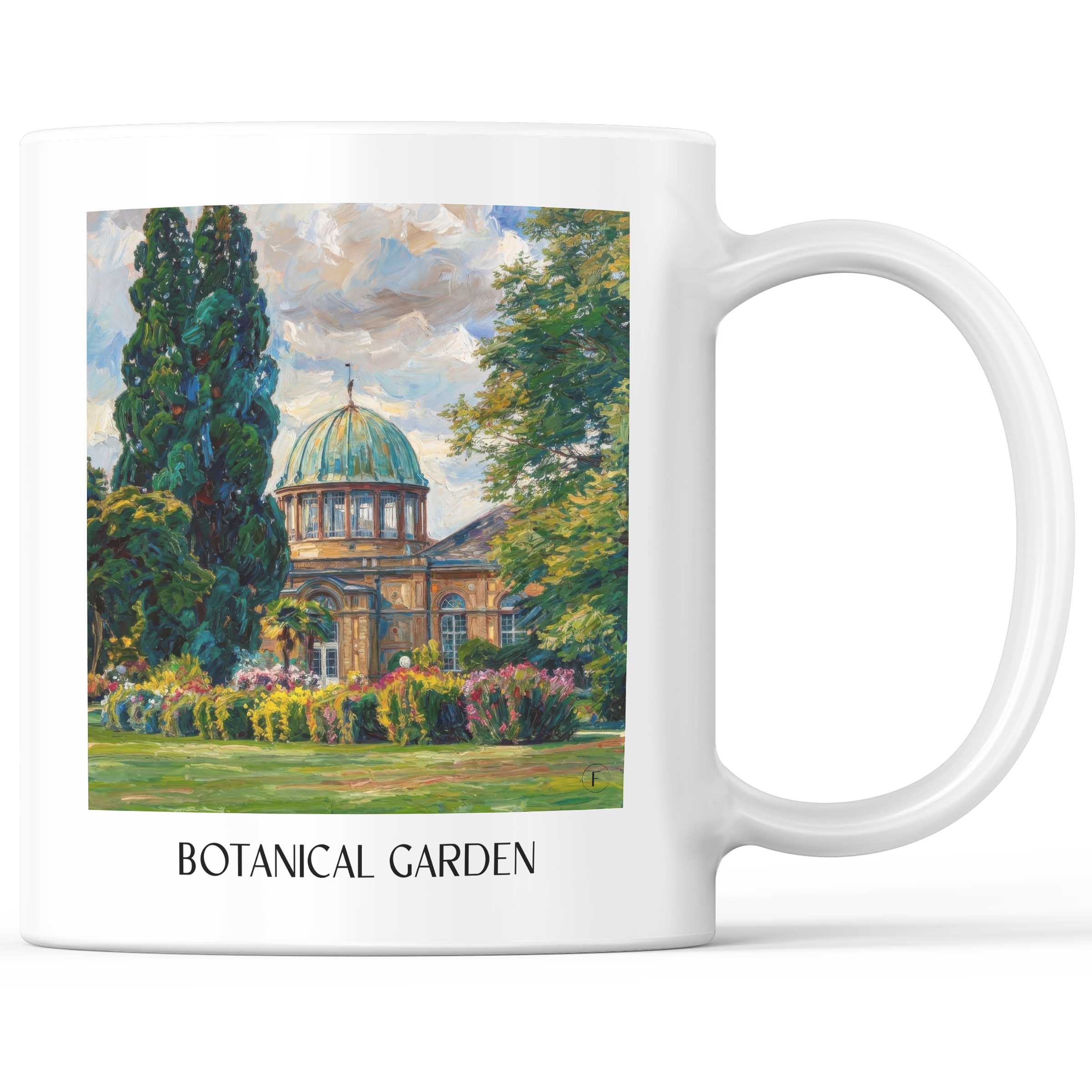 Botanischer Garten Kaffeebecher - Karlsruhe - Deutschland Becher - Kaffeetasse im Ölgemälde Stil