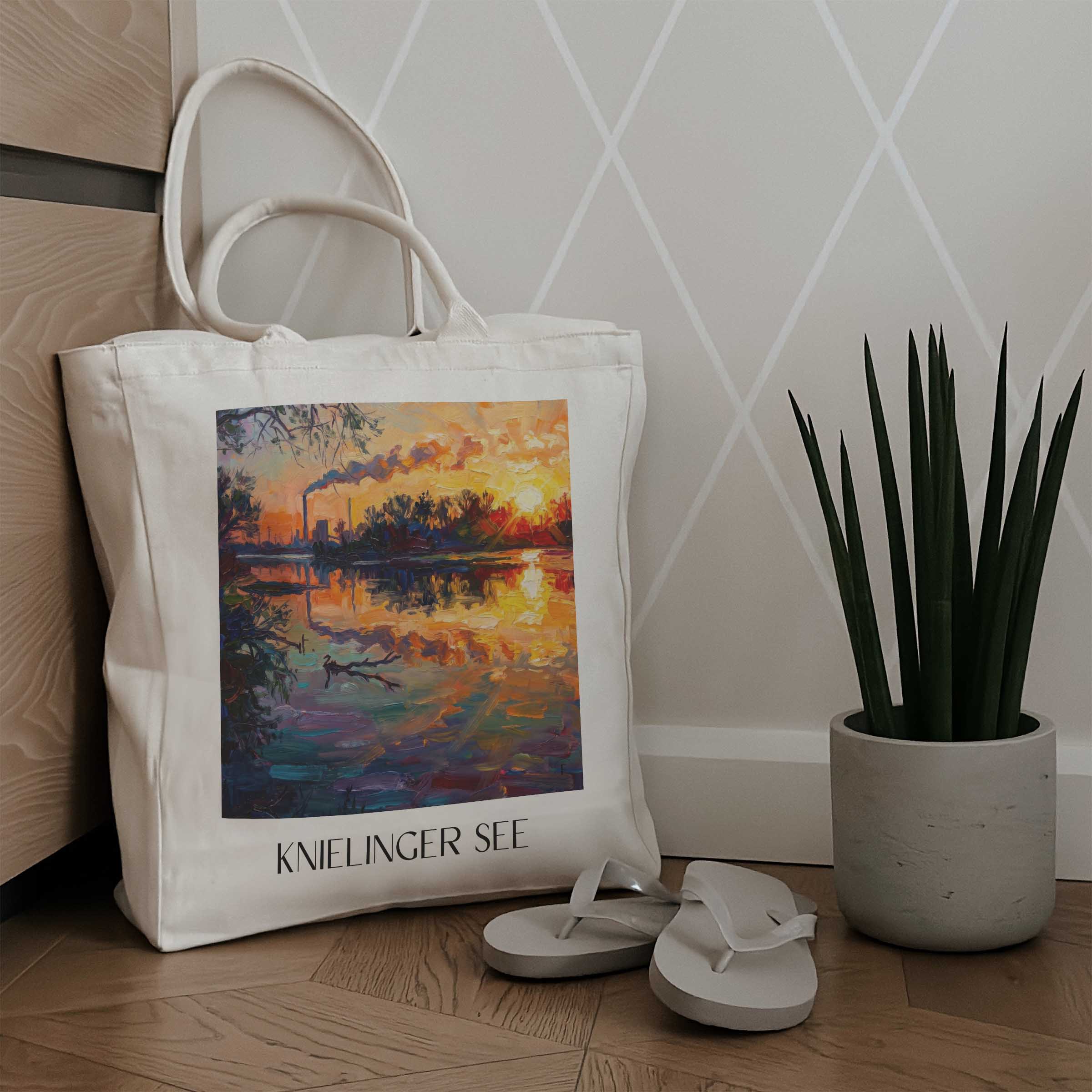 knielinger-see-karlsruhe-deutschland-einkaufstasche-oil-painting-oelgemaelde
