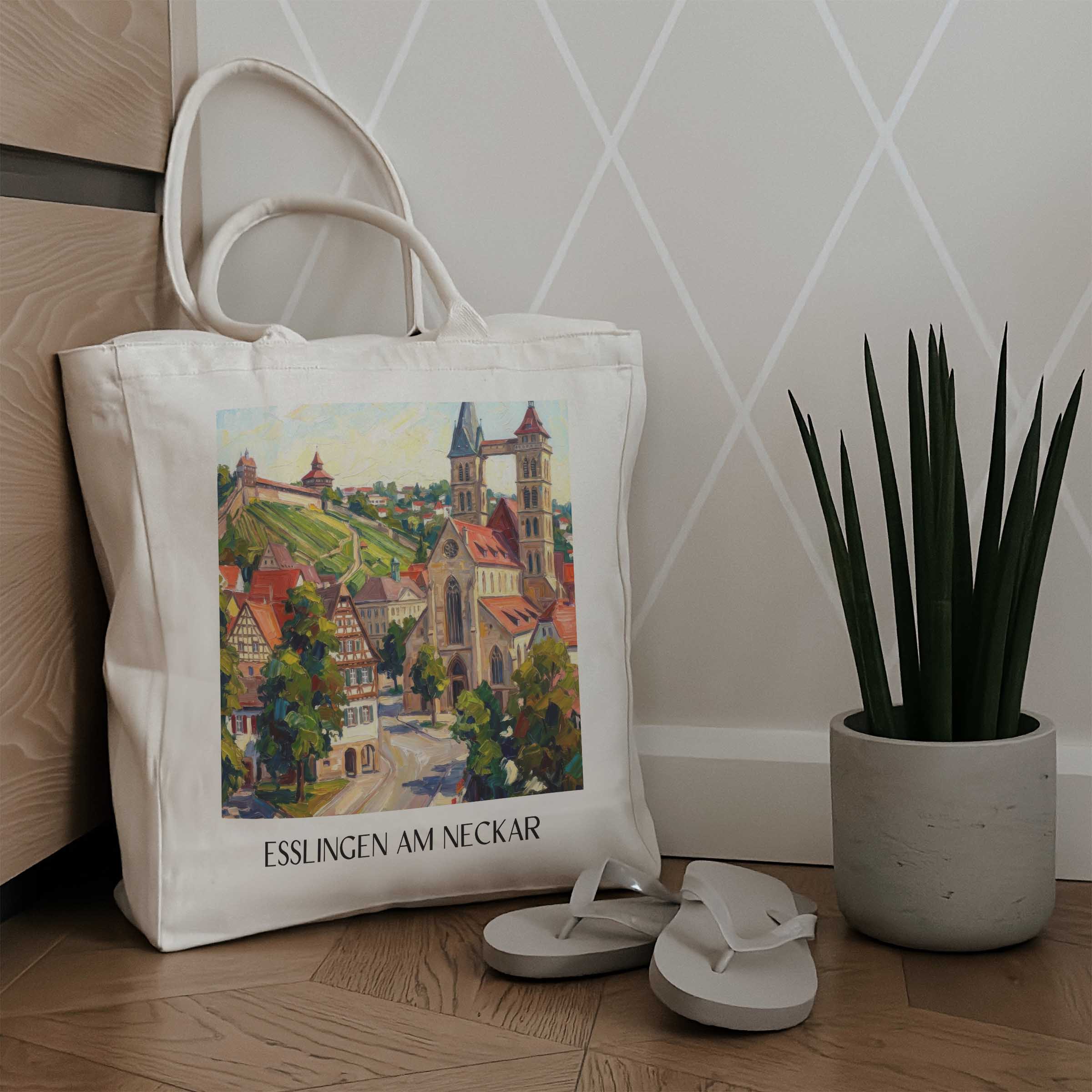esslingen-am-neckar-neckartal-deutschland-einkaufstasche-oil-painting-oelgemaelde