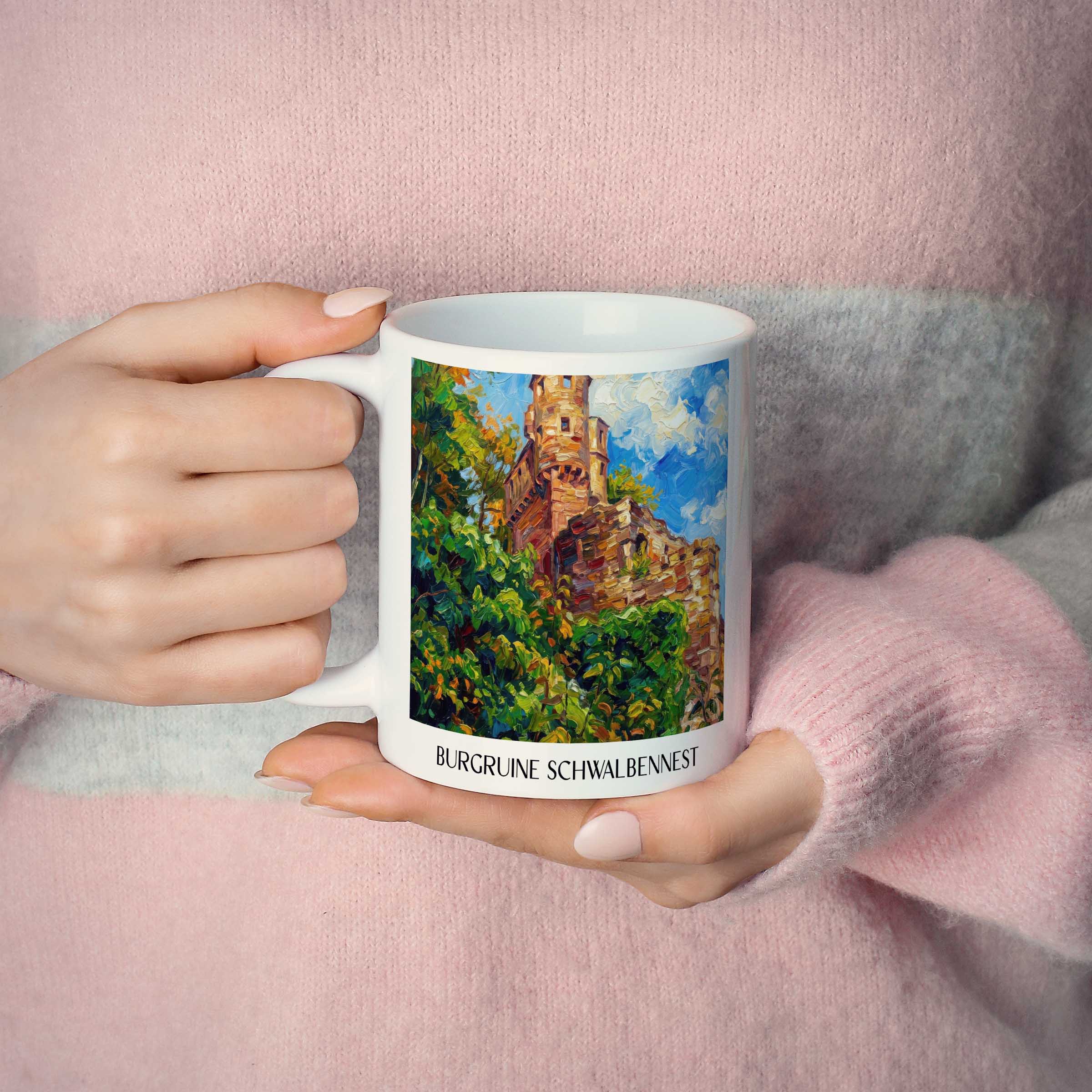 burgruine-schwalbennest-neckarsteinnach-deutschland-kaffeebecher-oil-painting-oelgemaelde