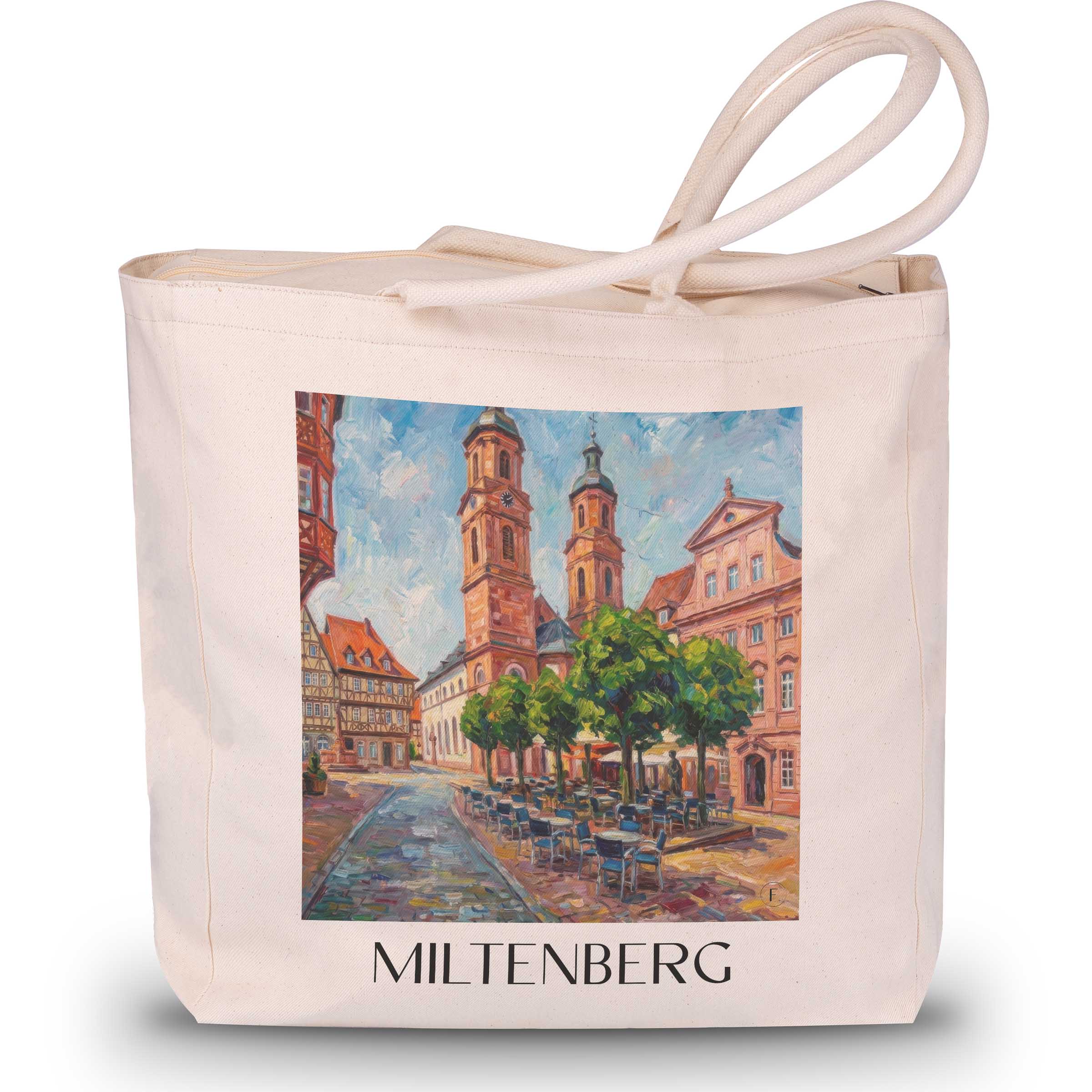 Miltenberg Shopping Tasche - Odenwald - Deutschland Tote Bag - Einkaufstasche im Ölgemälde Stil