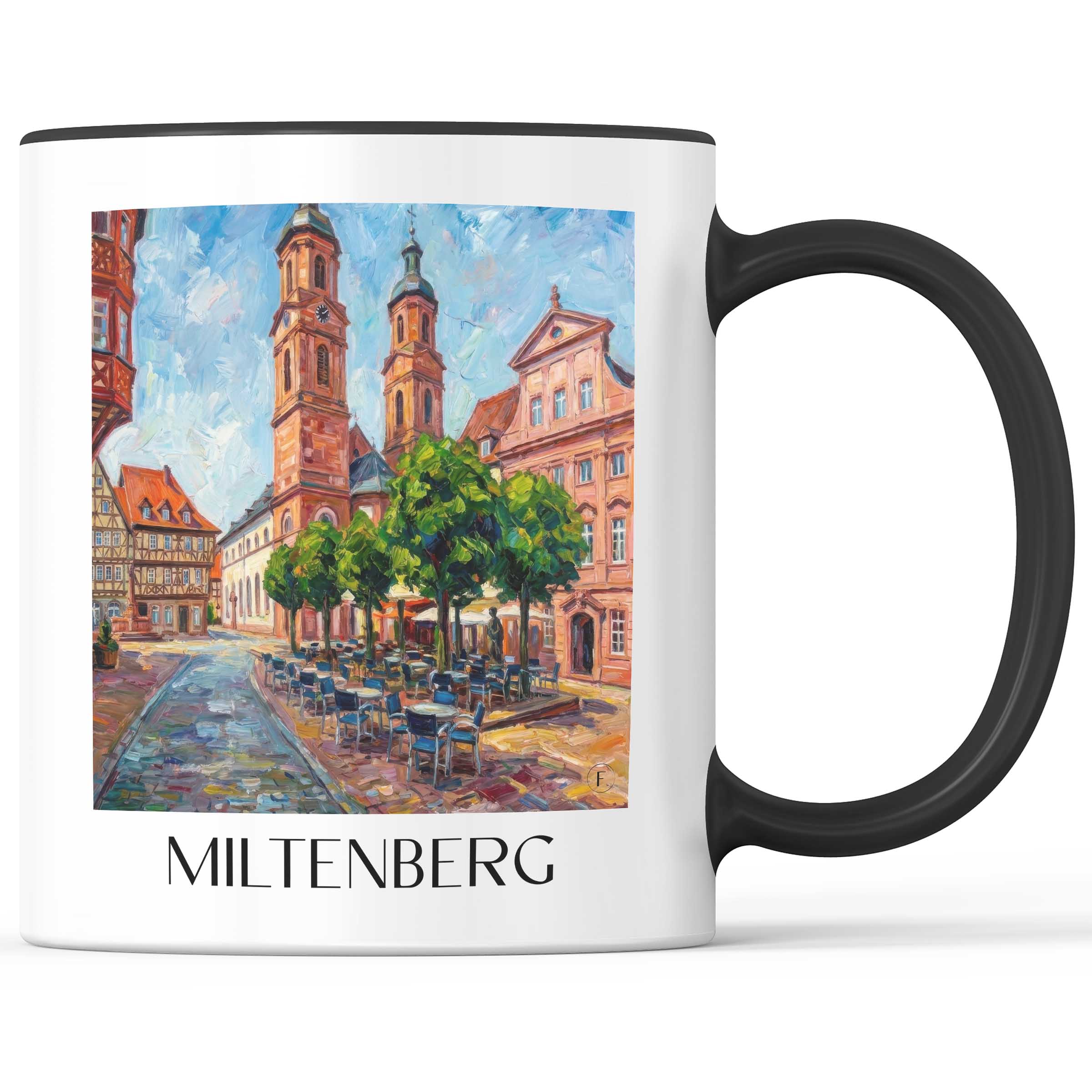 Miltenberg Kaffeebecher - Odenwald - Deutschland Becher - Kaffeetasse im Ölgemälde Stil