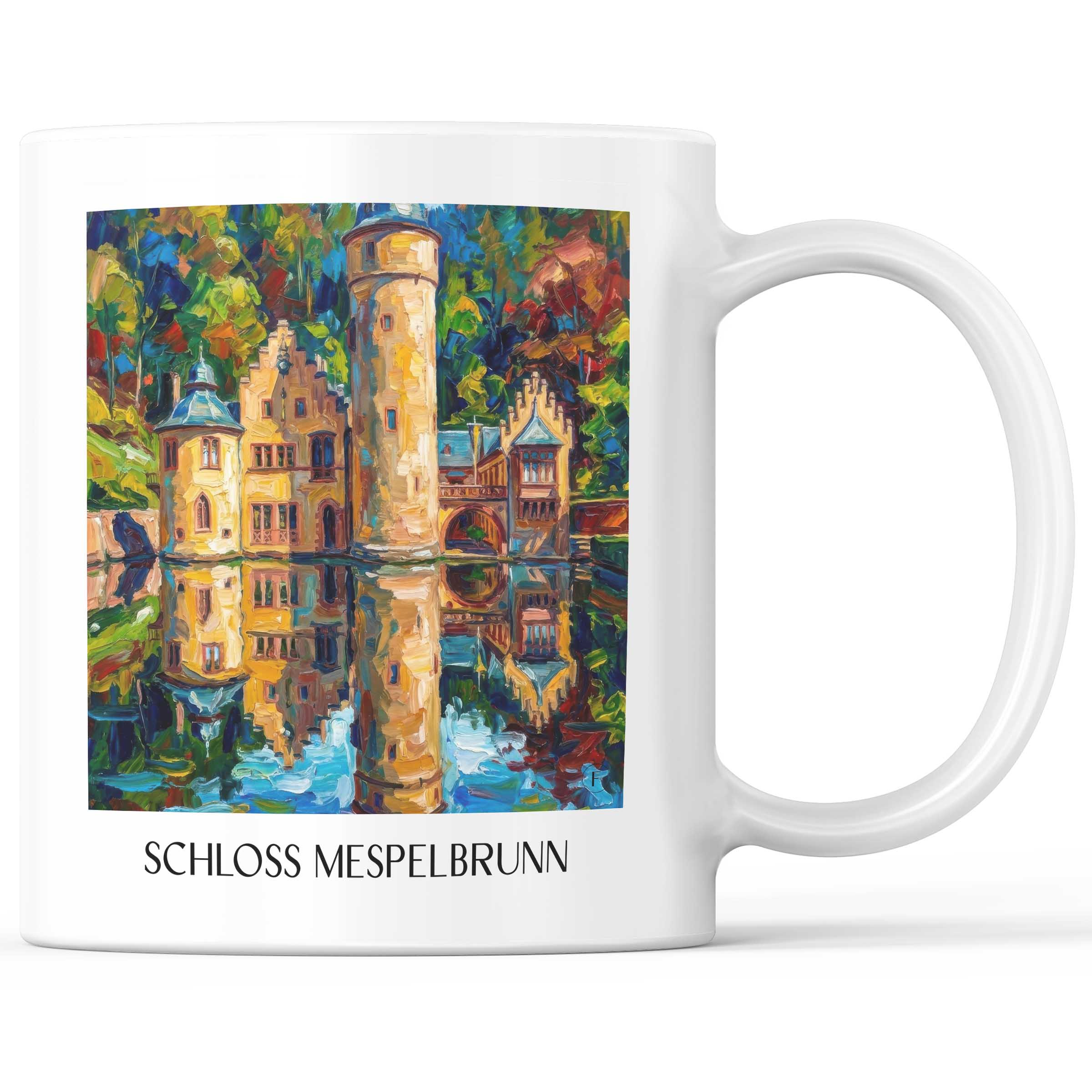 schloss-mespelbrunn-spessart-deutschland-kaffeebecher-oil-painting-oelgemaelde