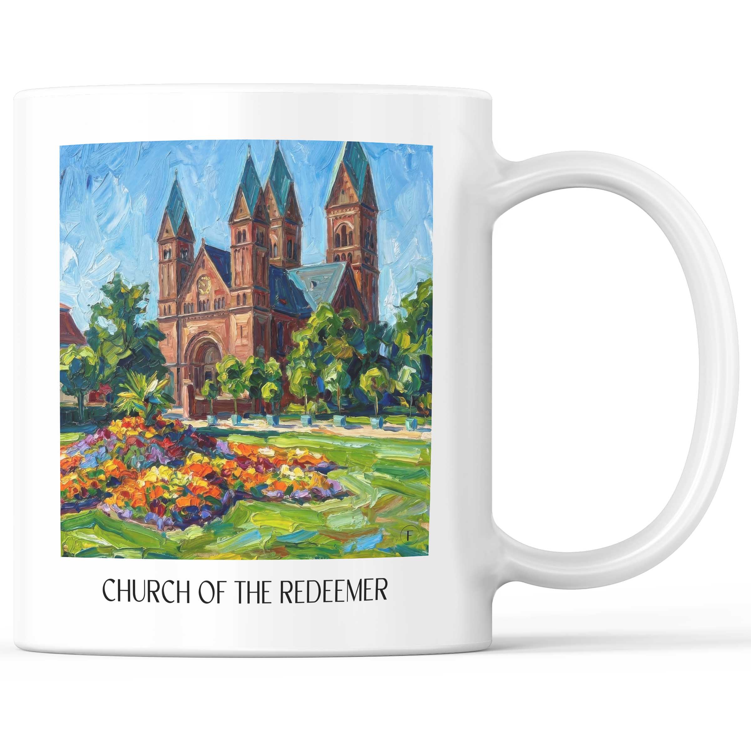 Erlöserkirche Kaffeebecher - Bad Homburg - Deutschland Becher - Kaffeetasse im Ölgemälde Stil