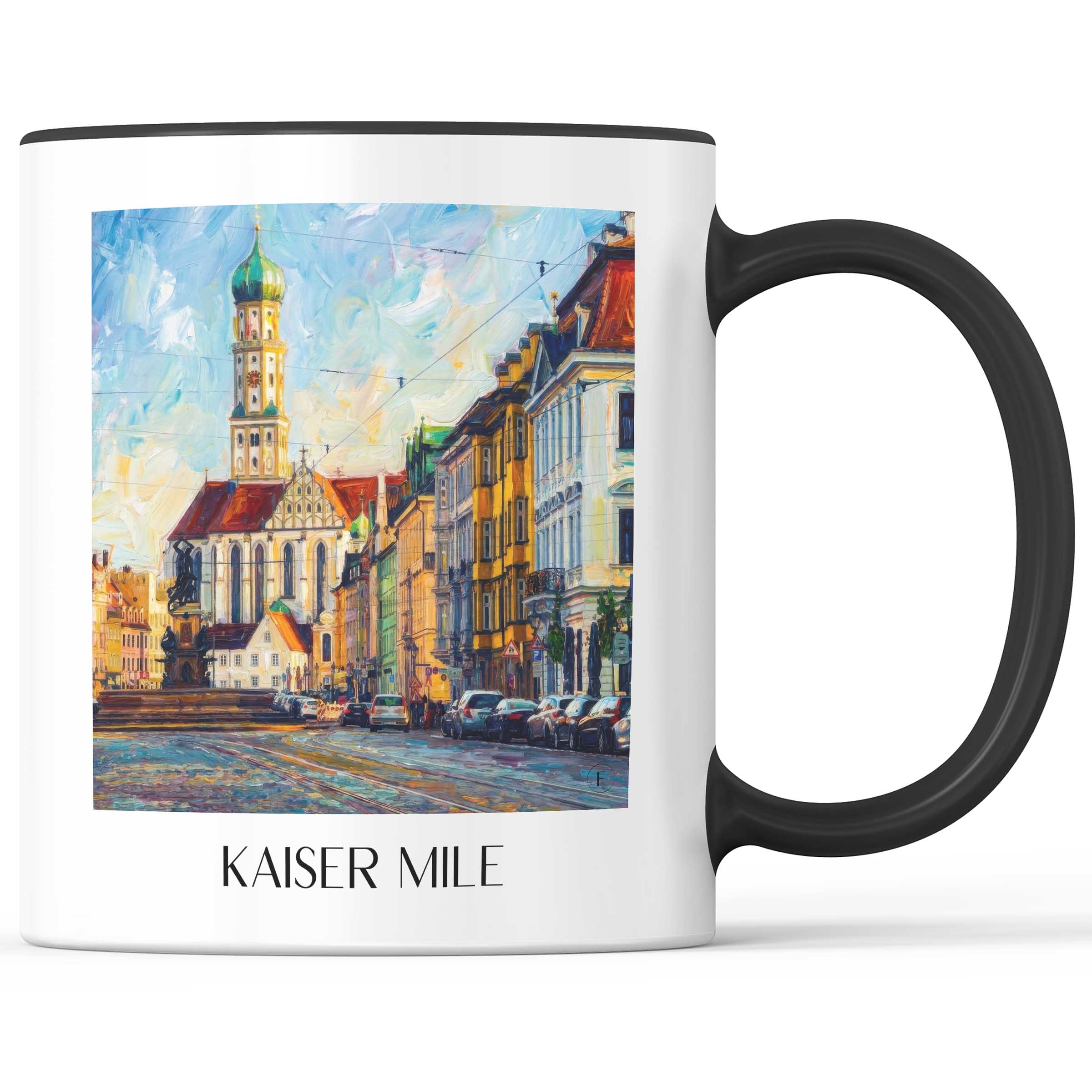 Kaisermeile Kaffeebecher - Augsburg - Deutschland Becher - Kaffeetasse im Ölgemälde Stil