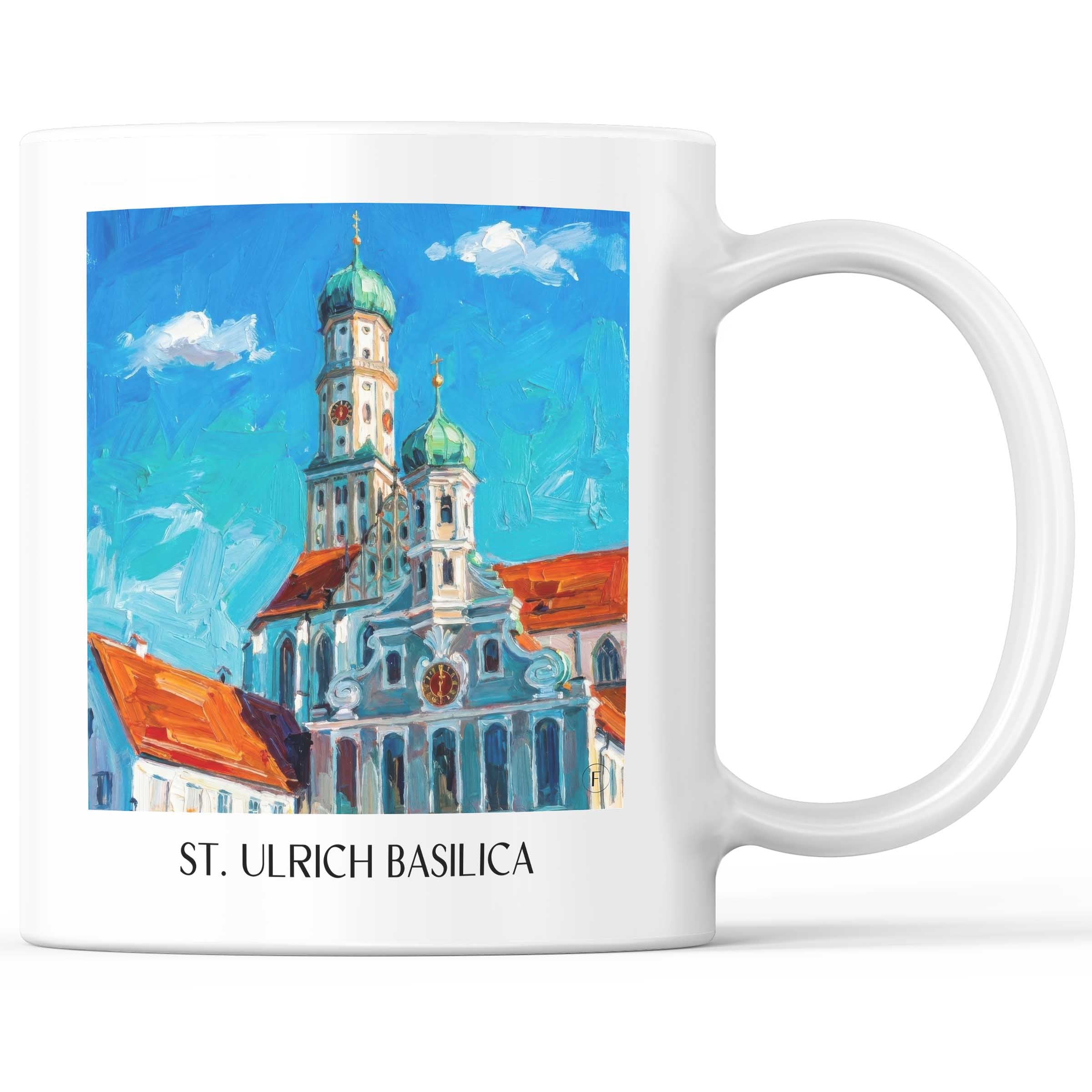 Basilika St. Ulrich Kaffeebecher - Augsburg - Deutschland Becher - Kaffeetasse im Ölgemälde Stil