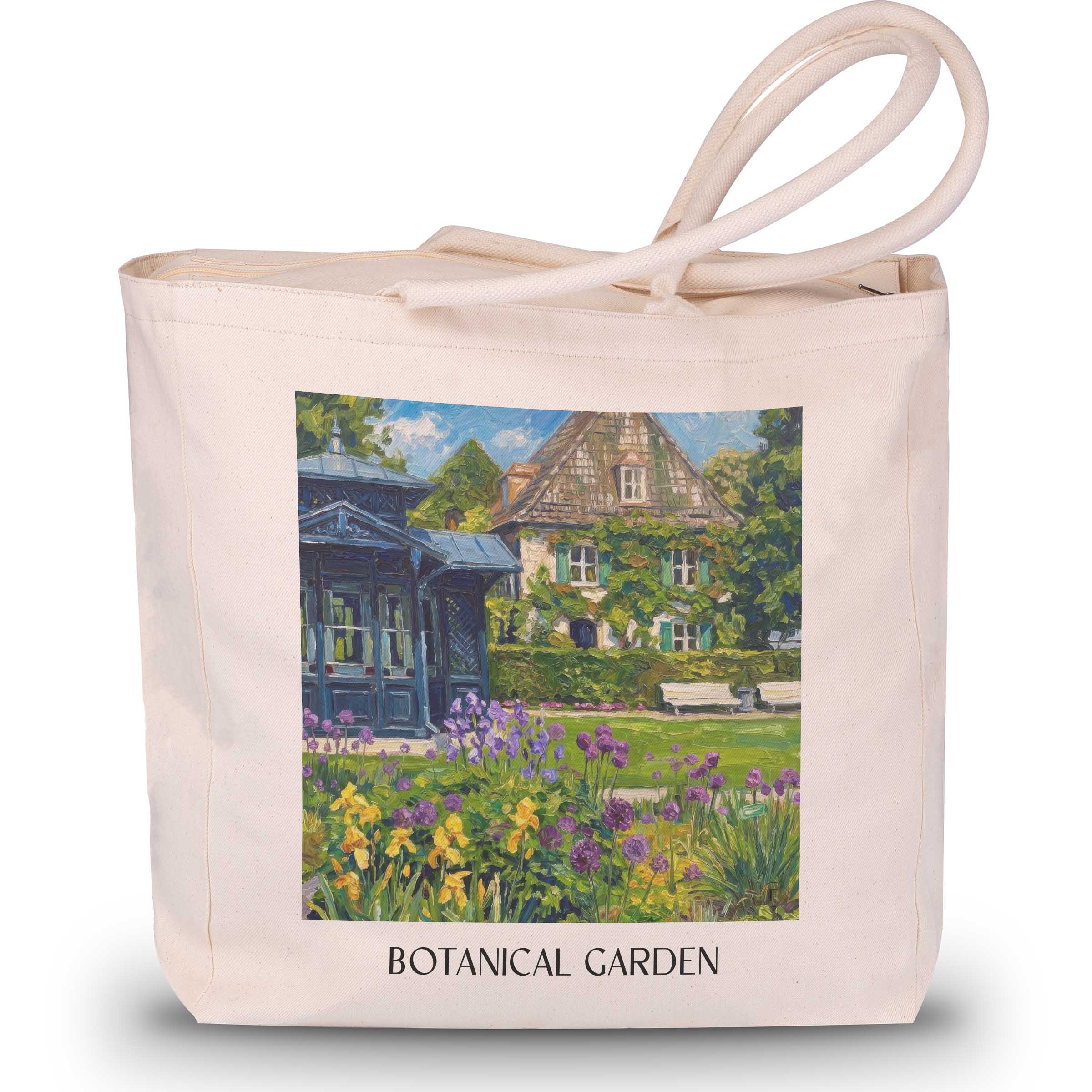 Botanischer Garten Shopping Tasche - Augsburg - Deutschland Tote Bag - Einkaufstasche im Ölgemälde Stil