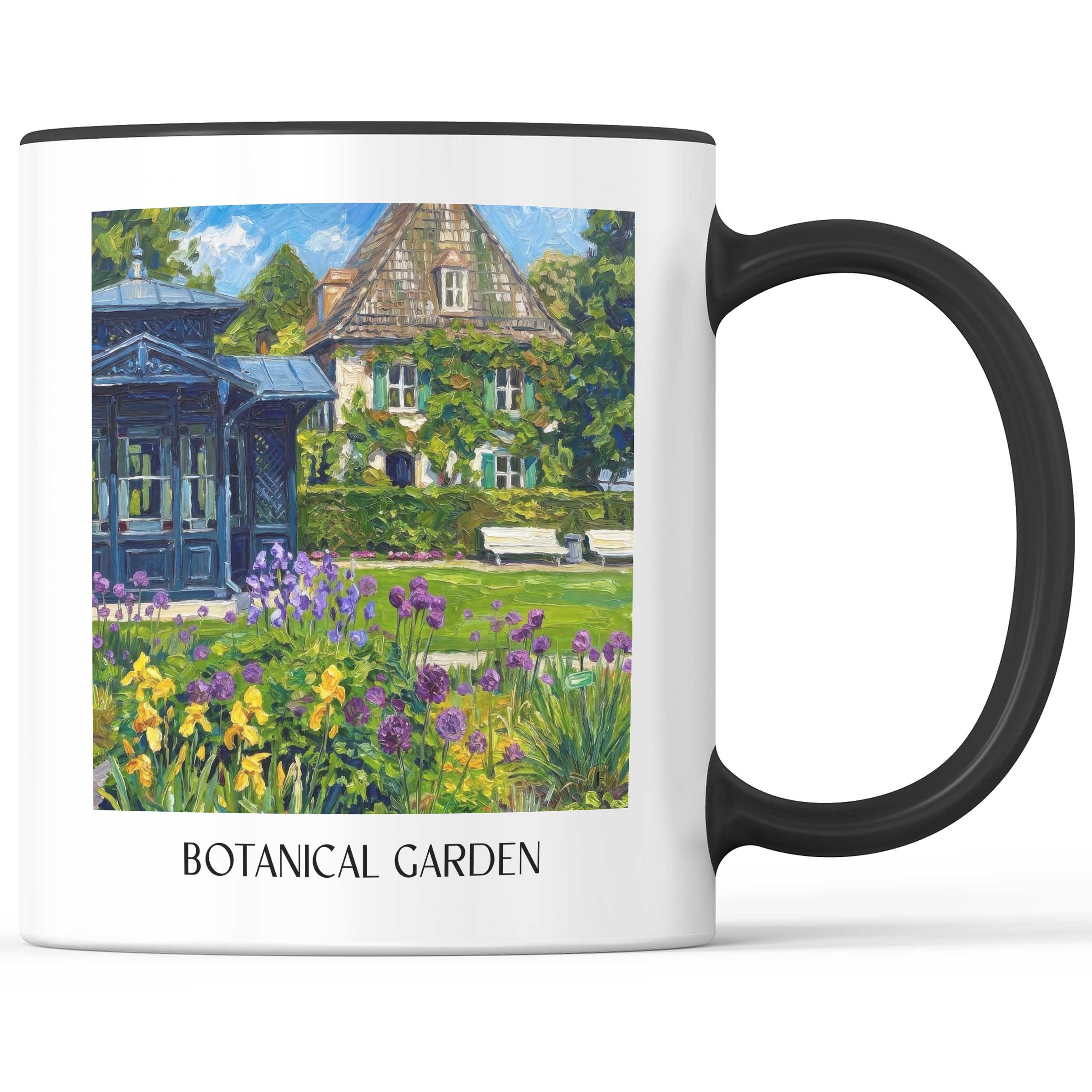 Botanischer Garten Kaffeebecher - Augsburg - Deutschland Becher - Kaffeetasse im Ölgemälde Stil