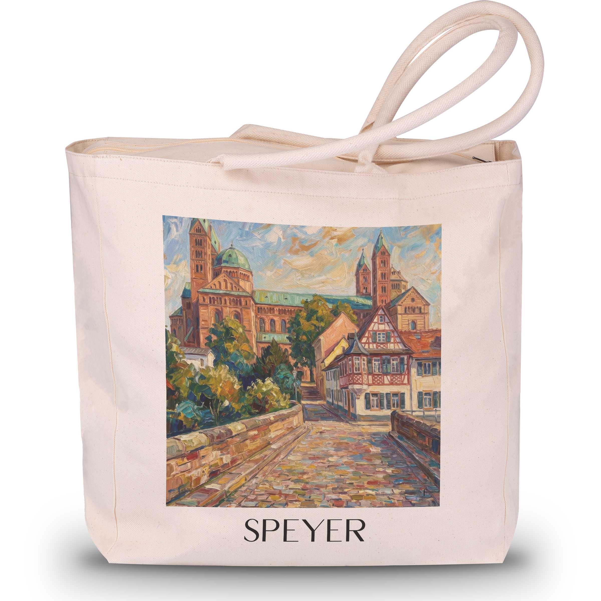 Speyer Shopping Tasche - Rheinland-Pfalz - Deutschland Tote Bag - Einkaufstasche im Ölgemälde Stil