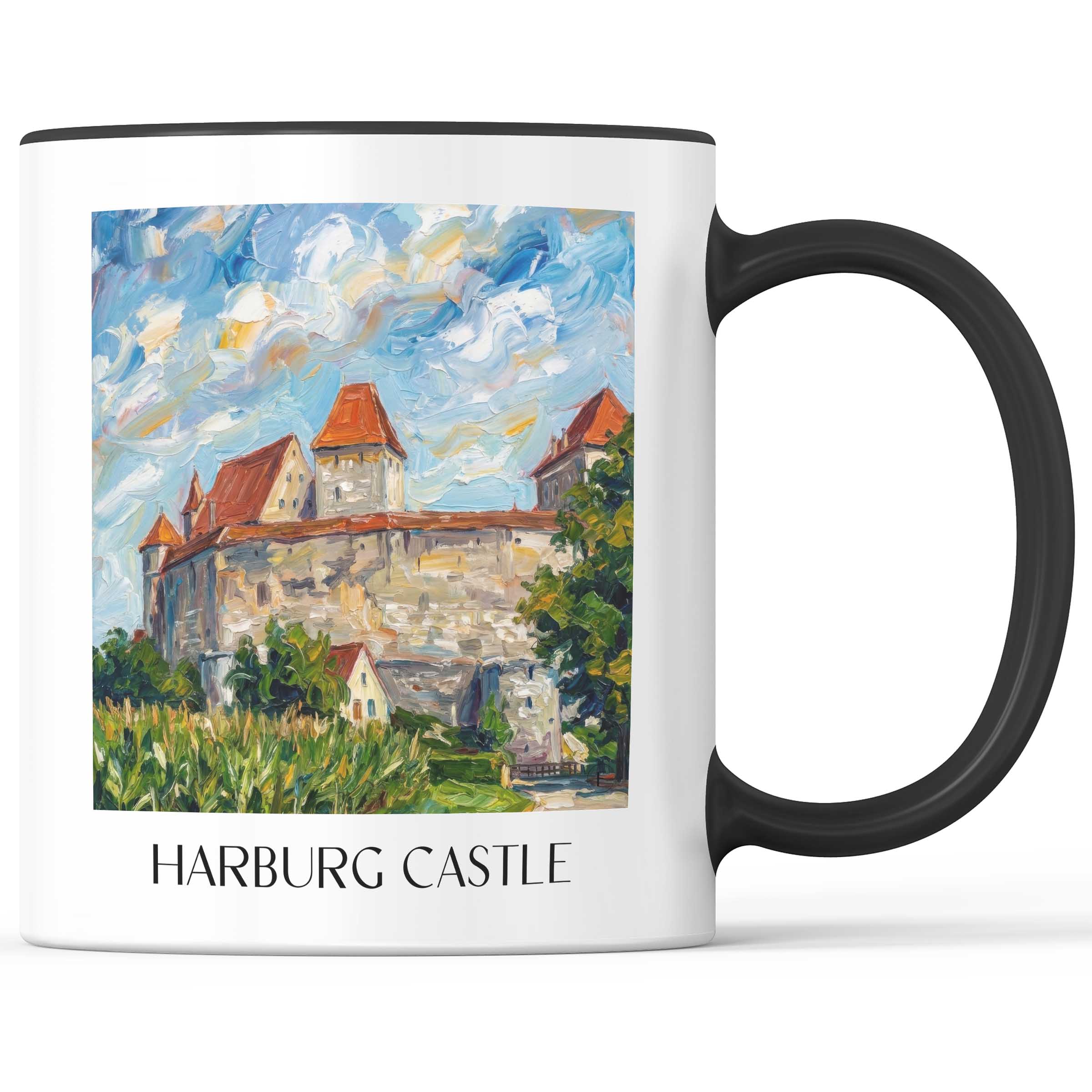 Burg Harburg Kaffeebecher - Schwaben - Deutschland Becher - Kaffeetasse im Ölgemälde Stil