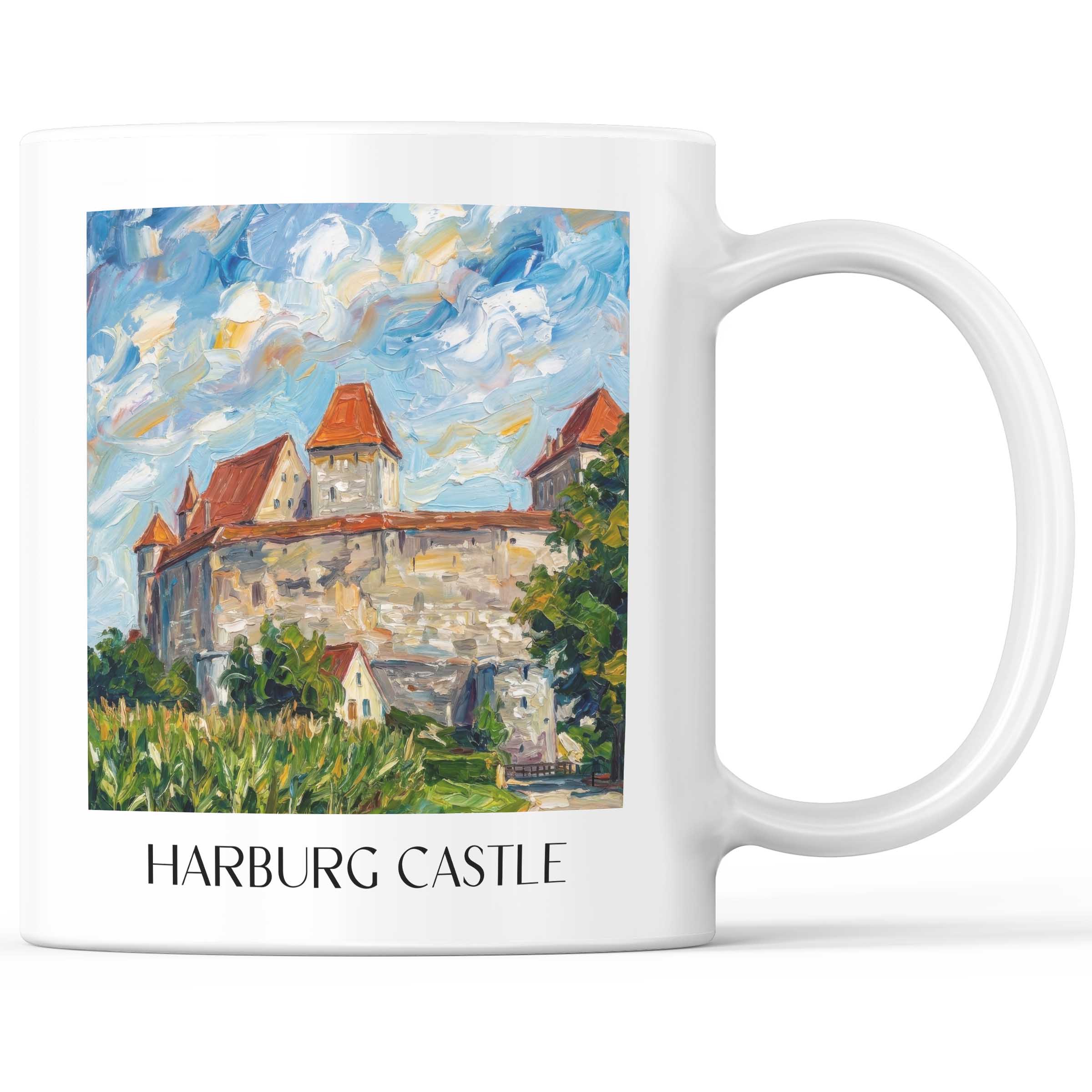 Burg Harburg Kaffeebecher - Schwaben - Deutschland Becher - Kaffeetasse im Ölgemälde Stil