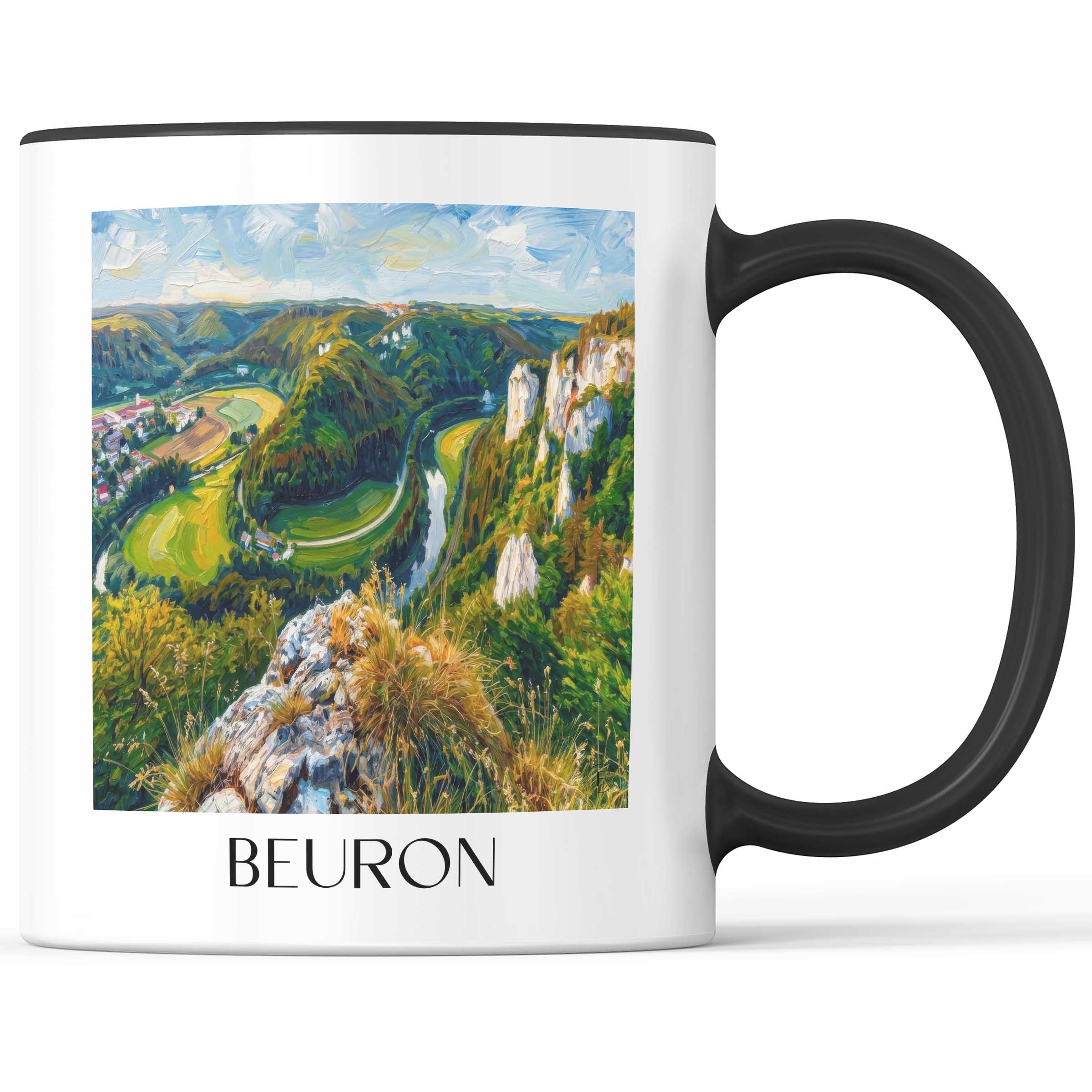 Beuron Kaffeebecher - Donautal - Deutschland Becher - Kaffeetasse im Ölgemälde Stil