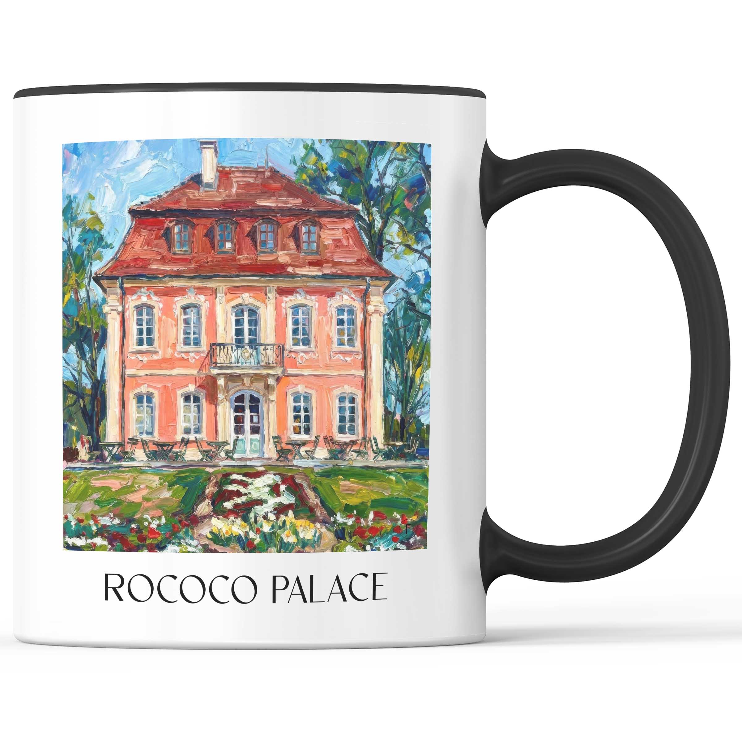 Rokokoschlösschen Kaffeebecher - Schwäbisch Gmünd - Deutschland Becher - Kaffeetasse im Ölgemälde Stil