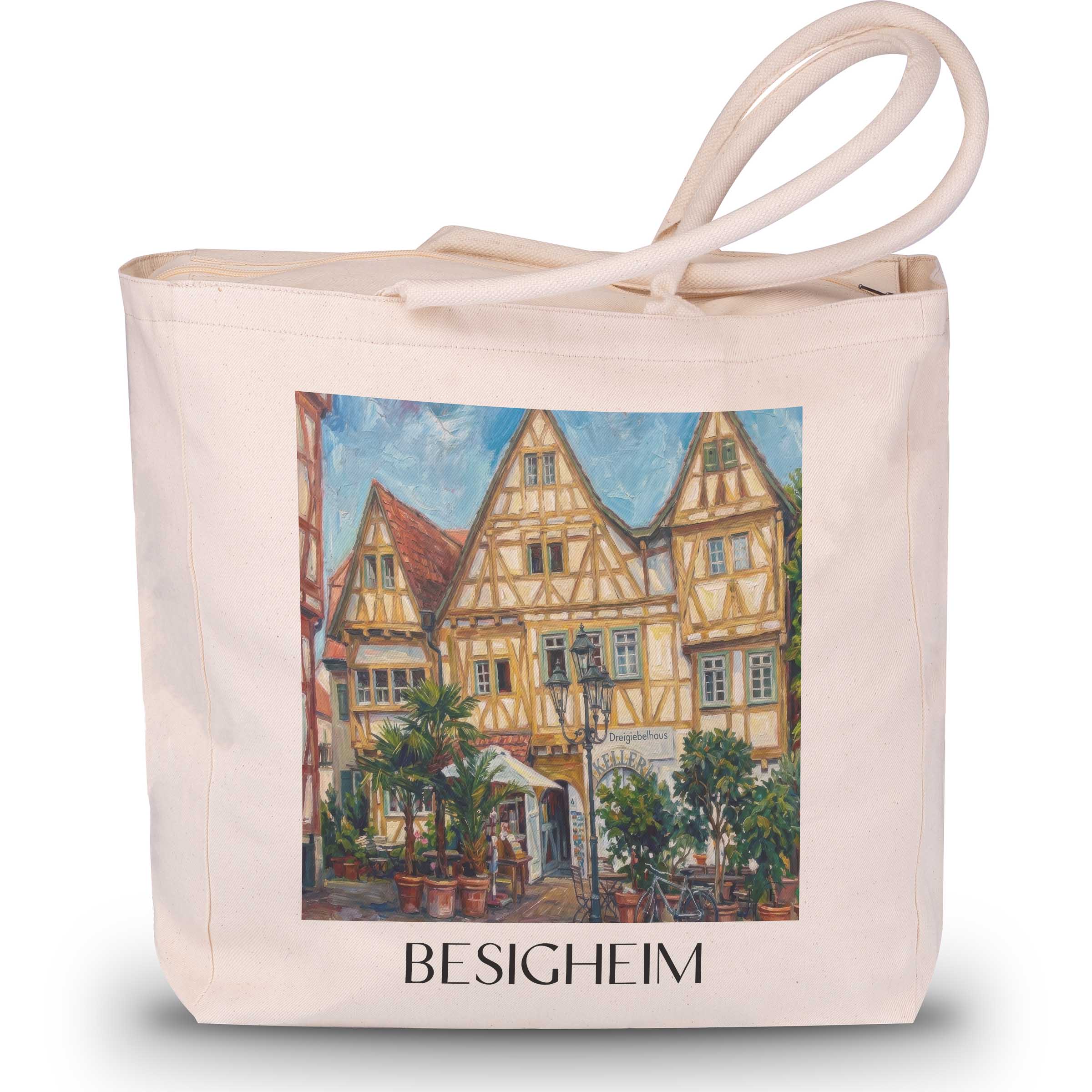 Besigheim Shopping Tasche - Neckartal - Deutschland Tote Bag - Einkaufstasche im Ölgemälde Stil