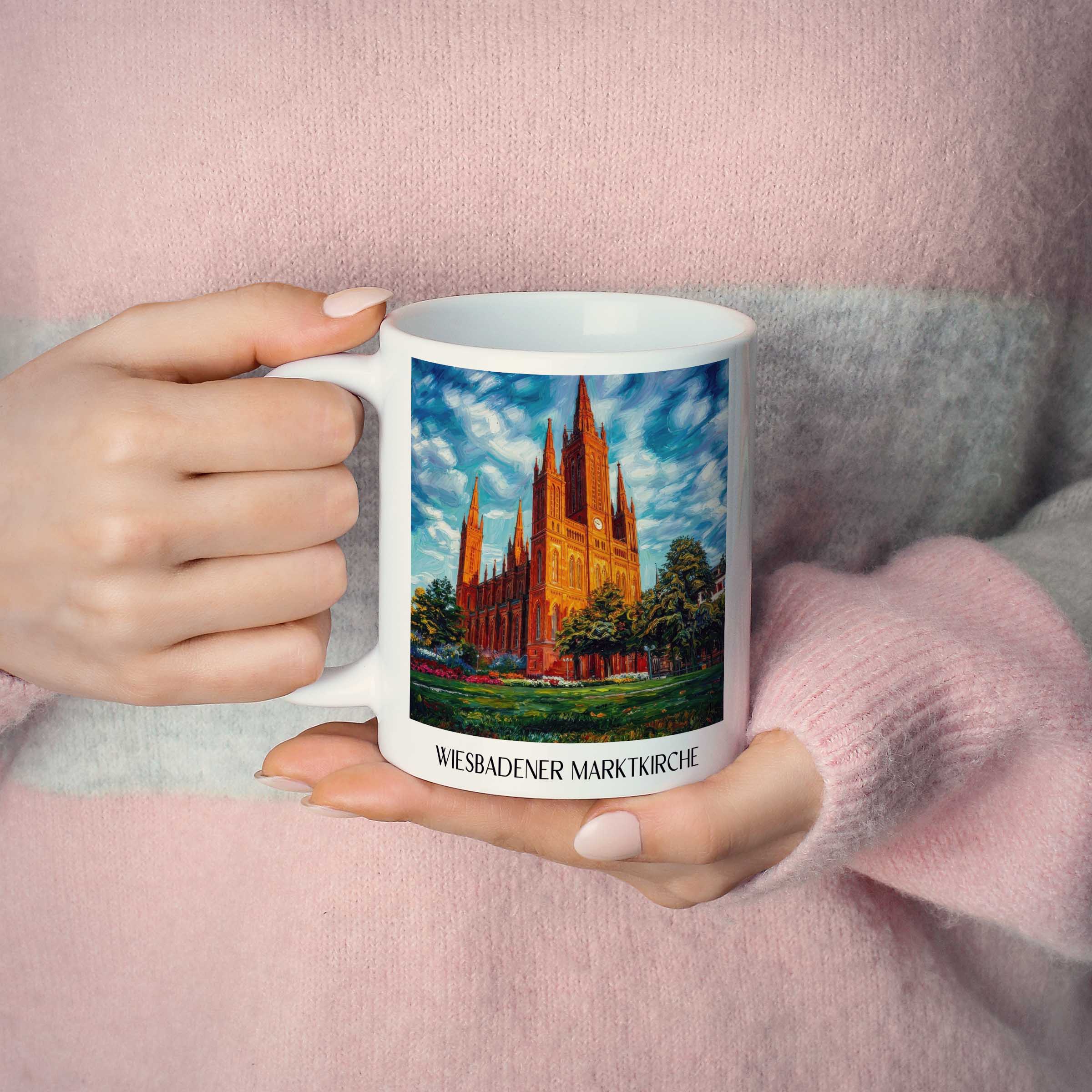 marktkirche-wiesbaden-deutschland-kaffeebecher-oil-painting-oelgemaelde