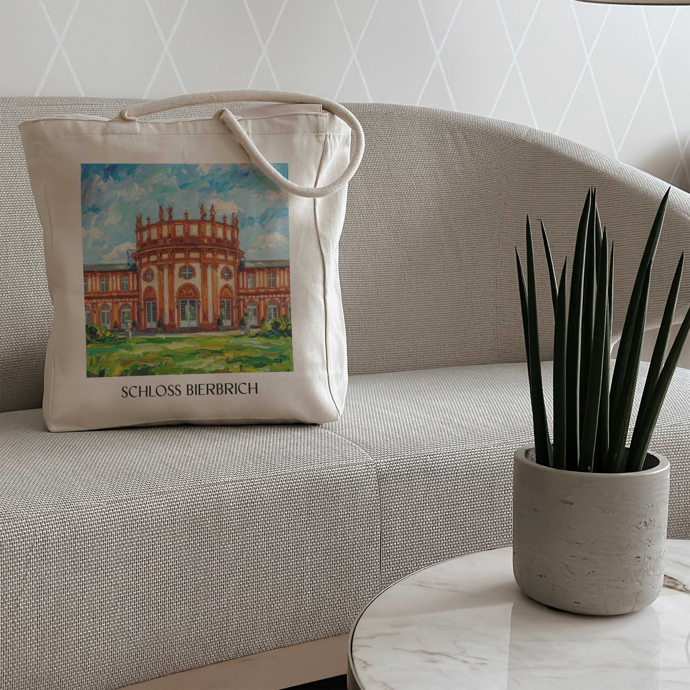 schloss-bierbrich-wiesbaden-deutschland-einkaufstasche-oil-painting-oelgemaelde