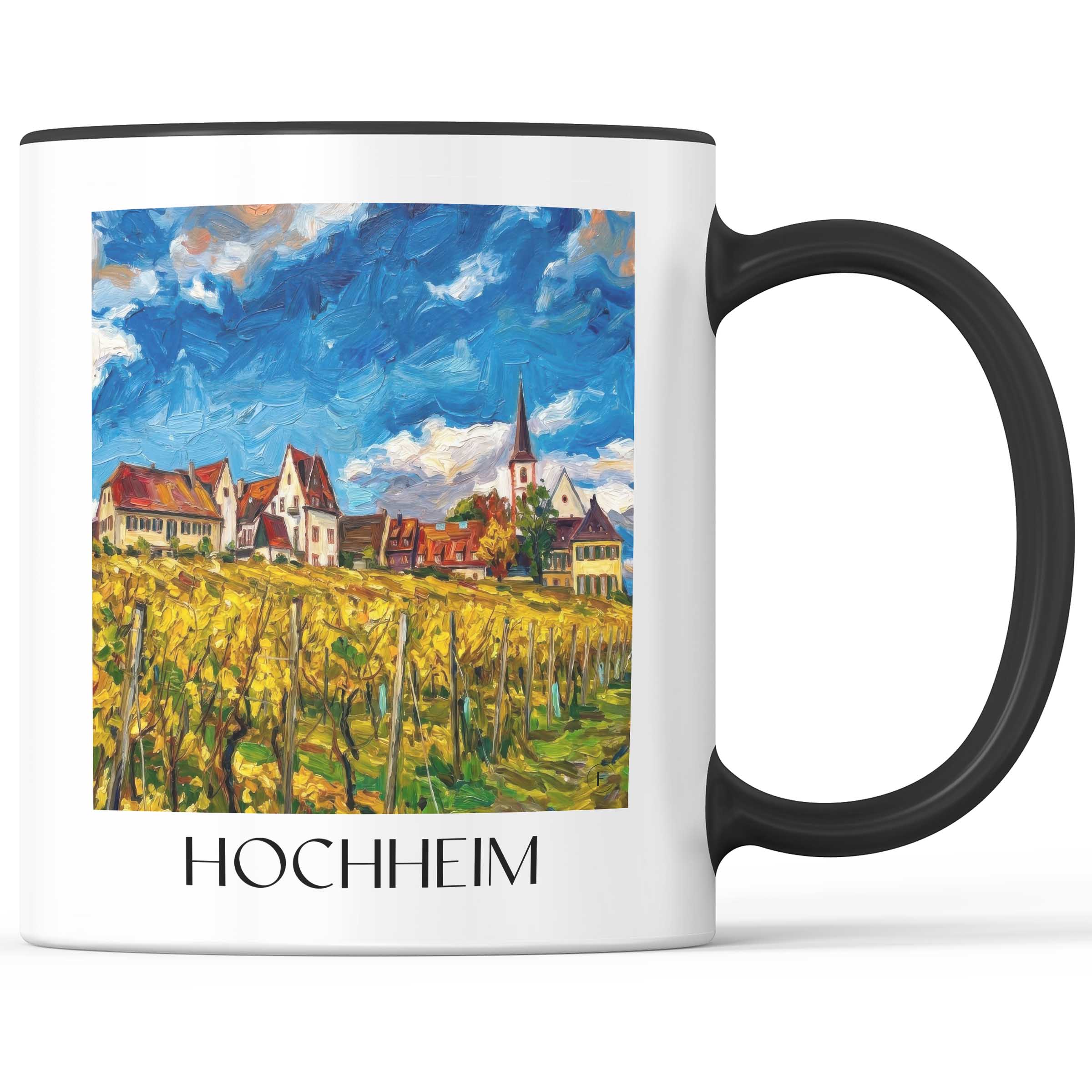 Hochheim Kaffeebecher - Taunus - Deutschland Becher - Kaffeetasse im Ölgemälde Stil