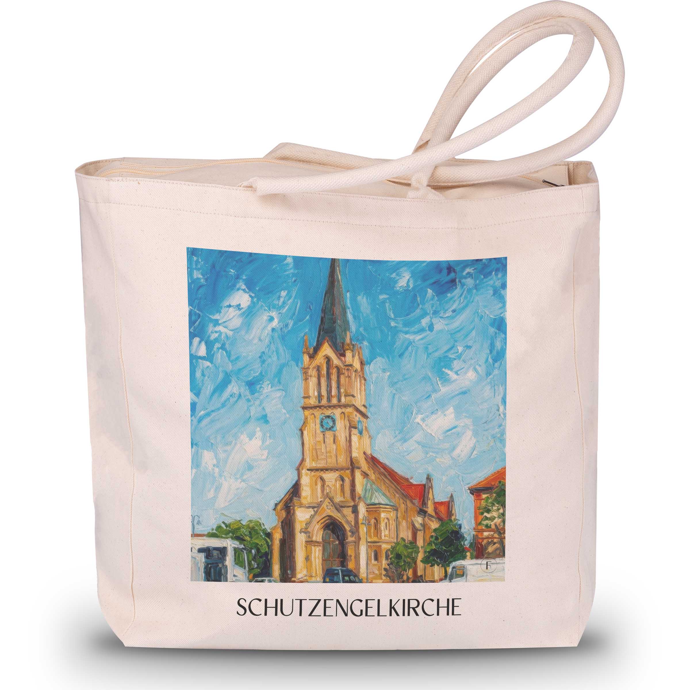 schutzengelkirche-brühl-deutschland-einkaufstasche-oil-painting-oelgemaelde
