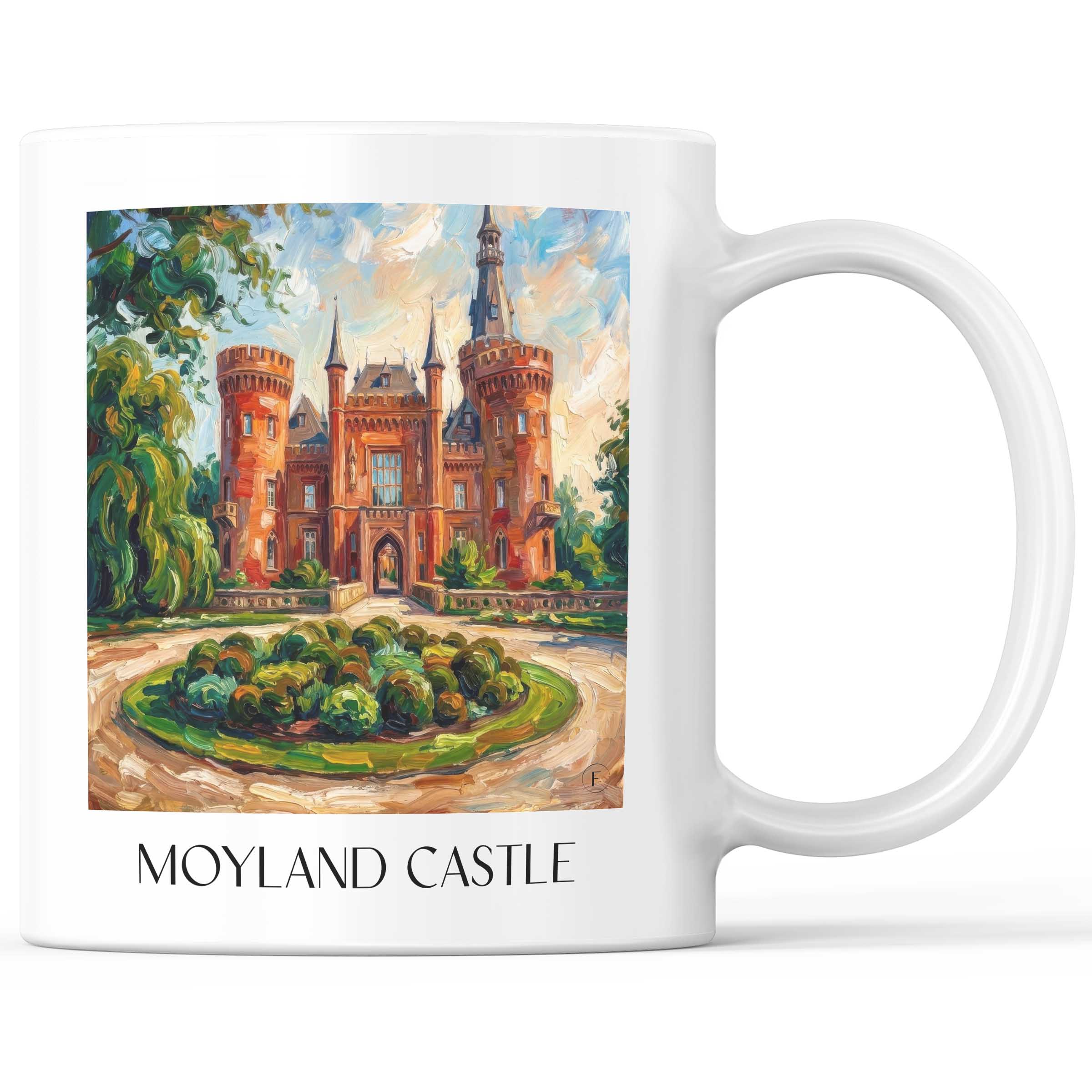 Schloss Moyland Kaffeebecher - Niederrhein - Deutschland Becher - Kaffeetasse im Ölgemälde Stil