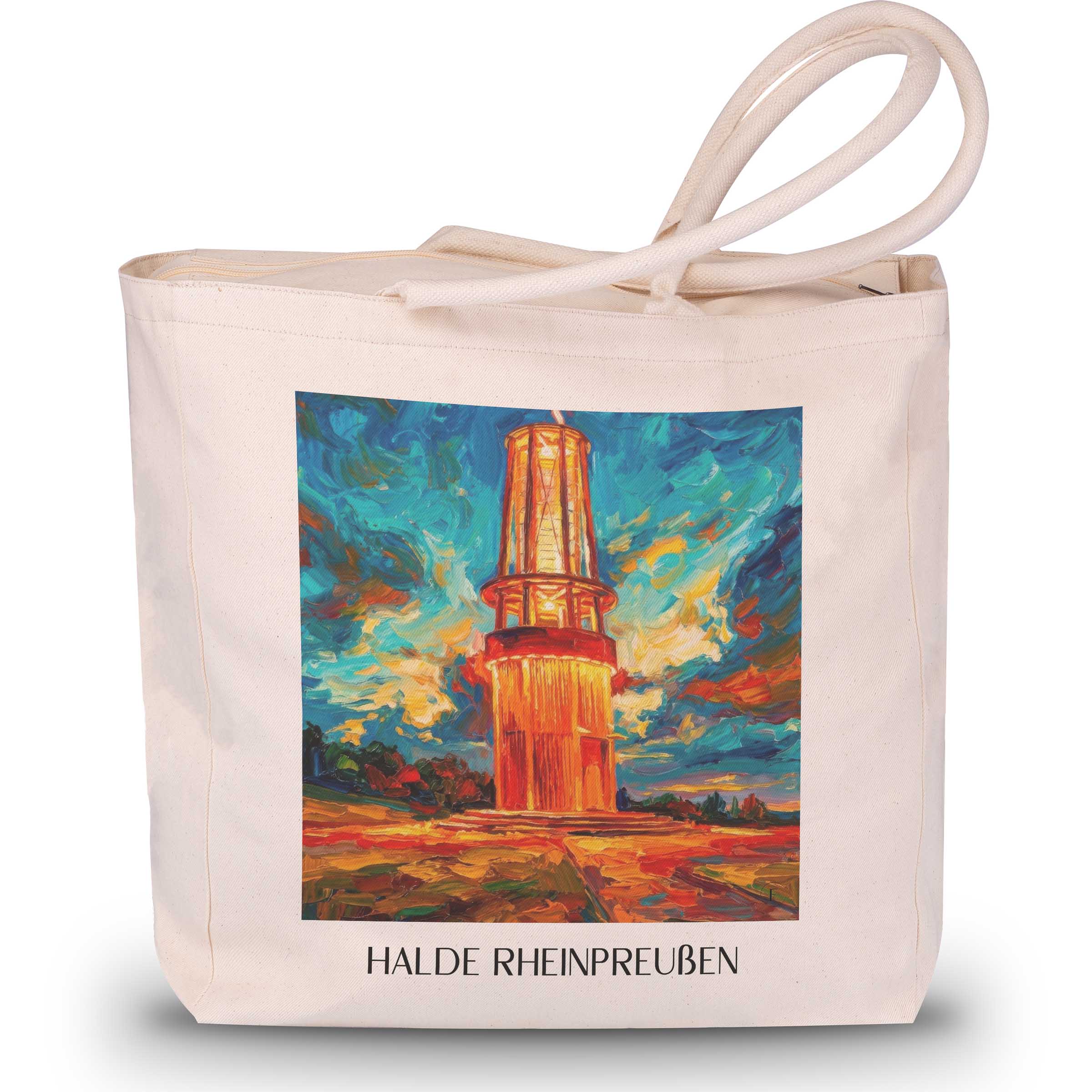 halde-rheinpreußen-moers-deutschland-einkaufstasche-oil-painting-oelgemaelde