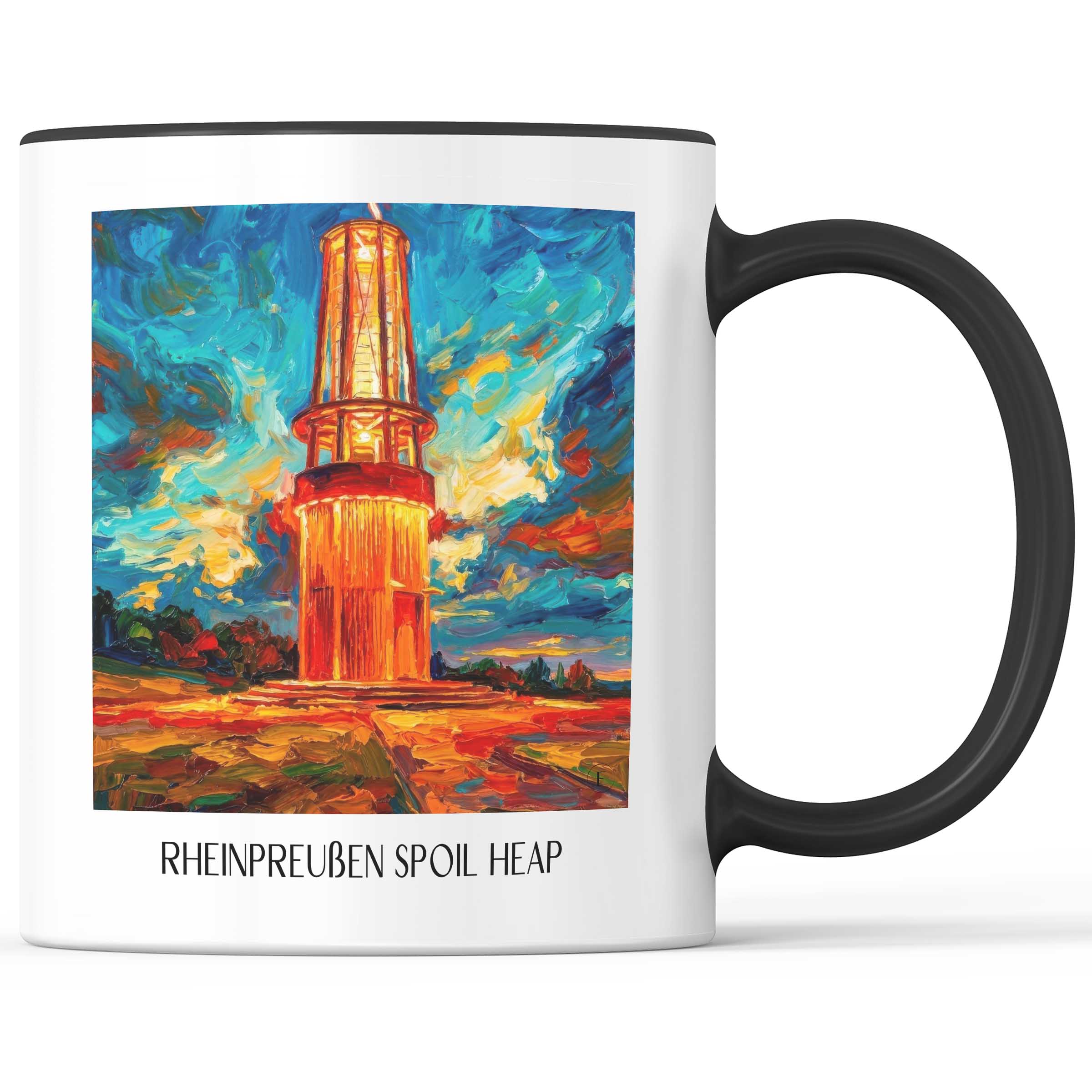 Halde Rheinpreußen Kaffeebecher - Moers - Deutschland Becher - Kaffeetasse im Ölgemälde Stil