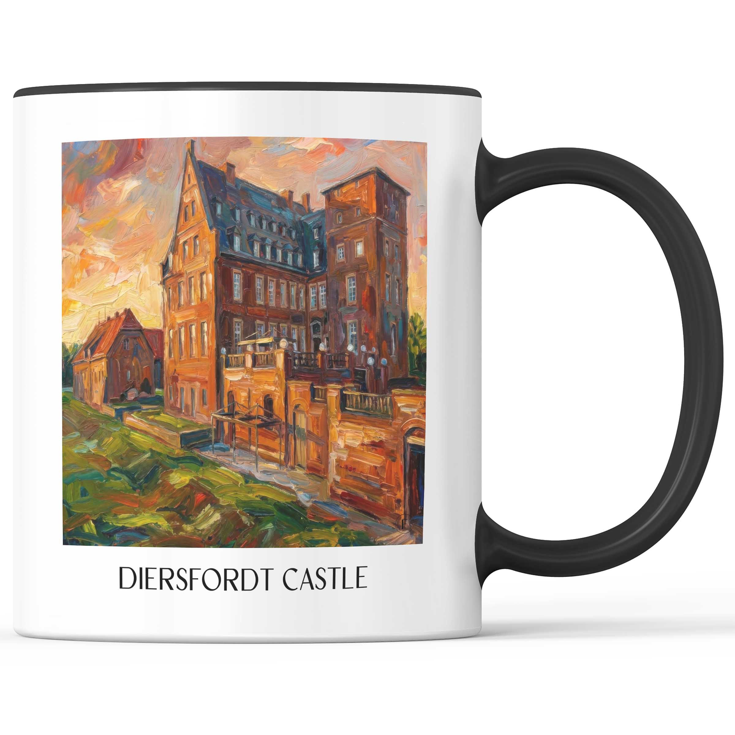 Schloss Diersfordt Kaffeebecher - Wesel - Deutschland Becher - Kaffeetasse im Ölgemälde Stil
