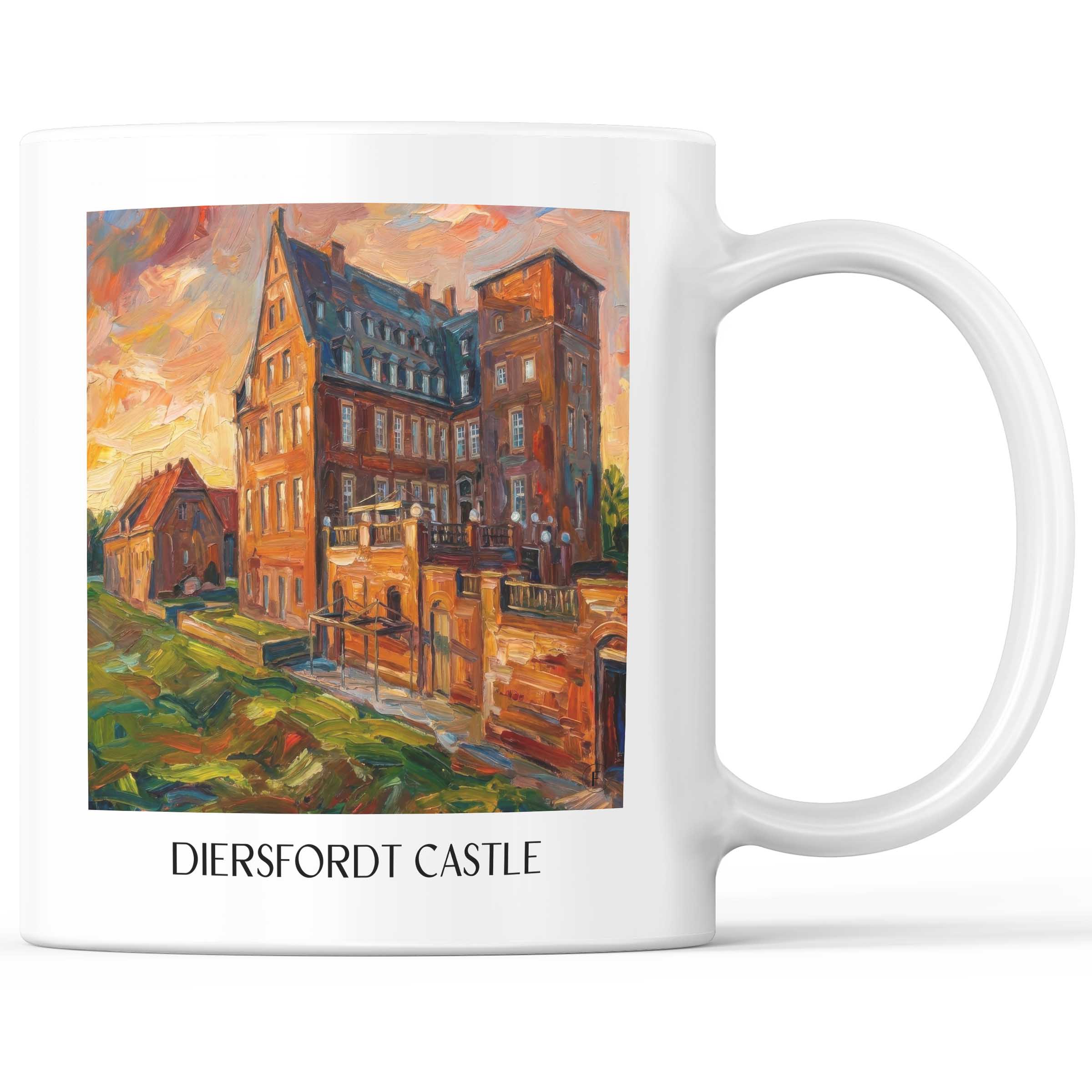 Schloss Diersfordt Kaffeebecher - Wesel - Deutschland Becher - Kaffeetasse im Ölgemälde Stil