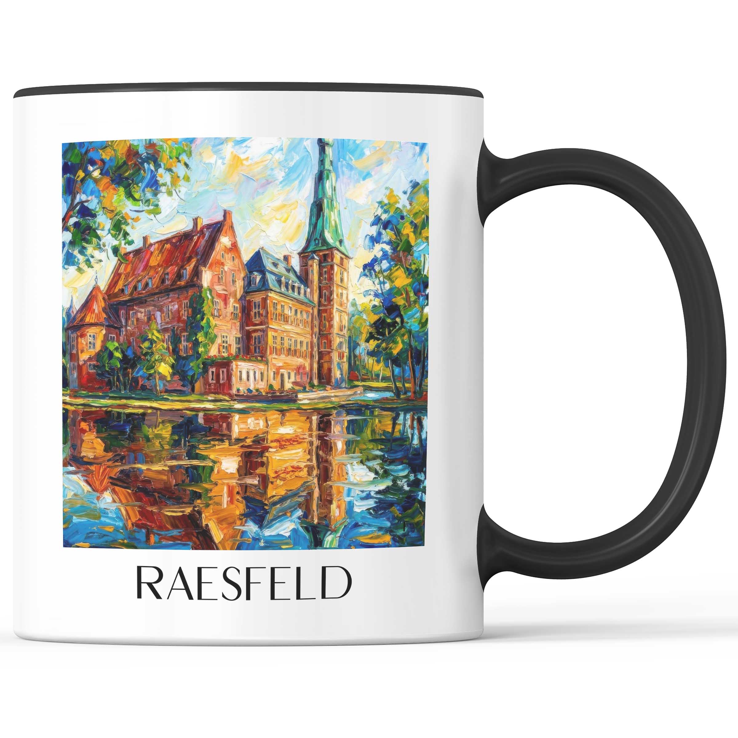Raesfeld Kaffeebecher - Niederrhein - Deutschland Becher - Kaffeetasse im Ölgemälde Stil