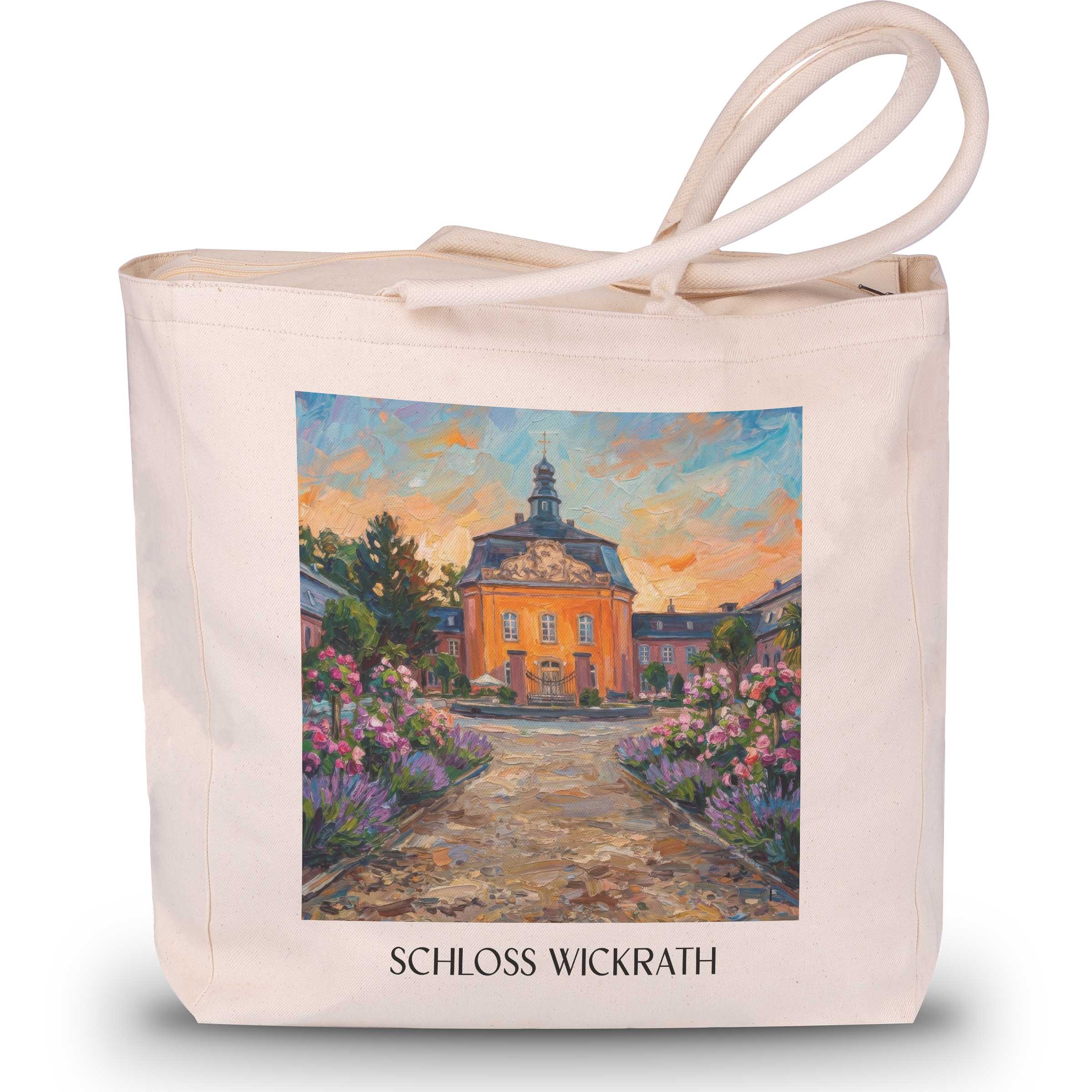 schloss-wickrath-möchengladbach-deutschland-einkaufstasche-oil-painting-oelgemaelde