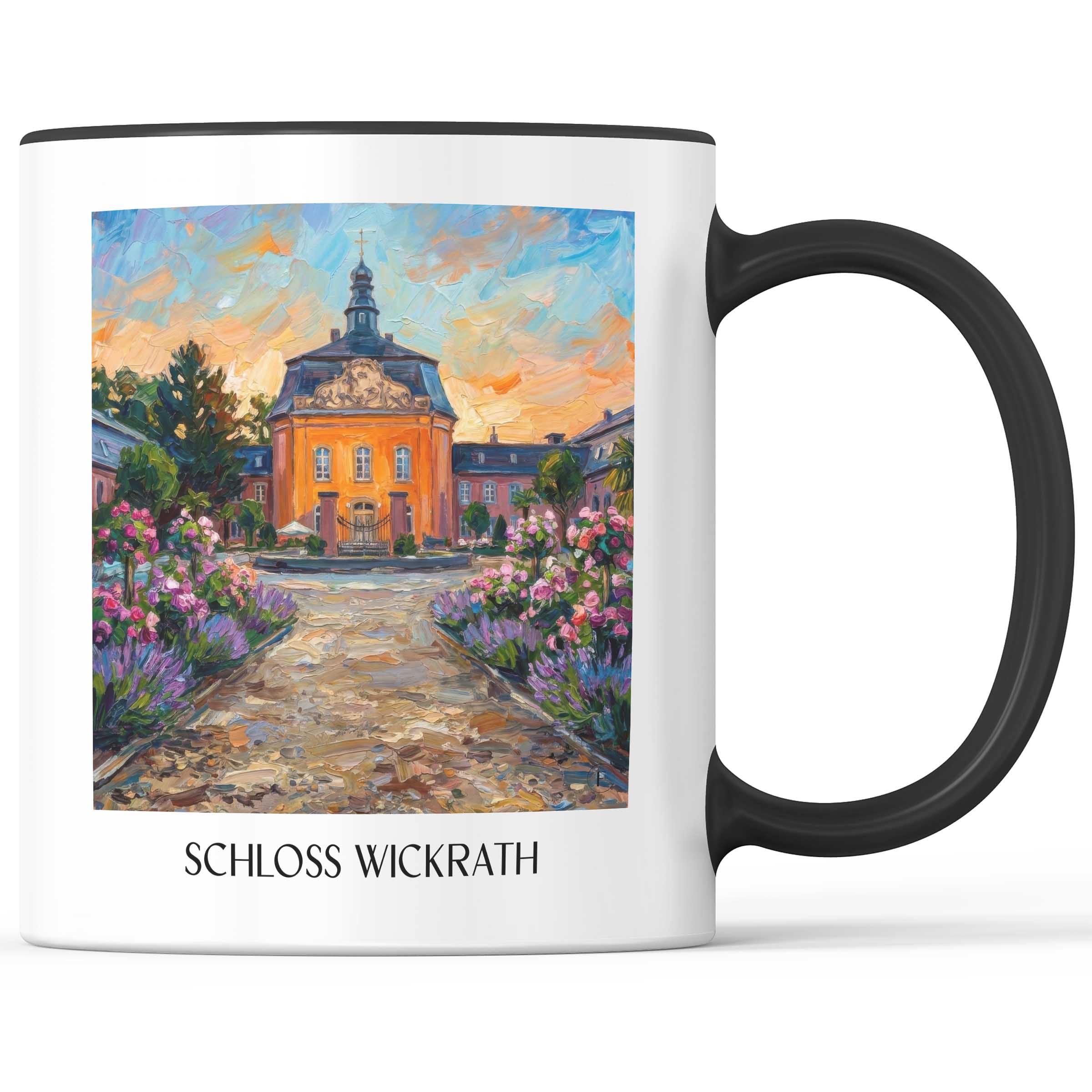 schloss-wickrath-möchengladbach-deutschland-kaffeebecher-oil-painting-oelgemaelde