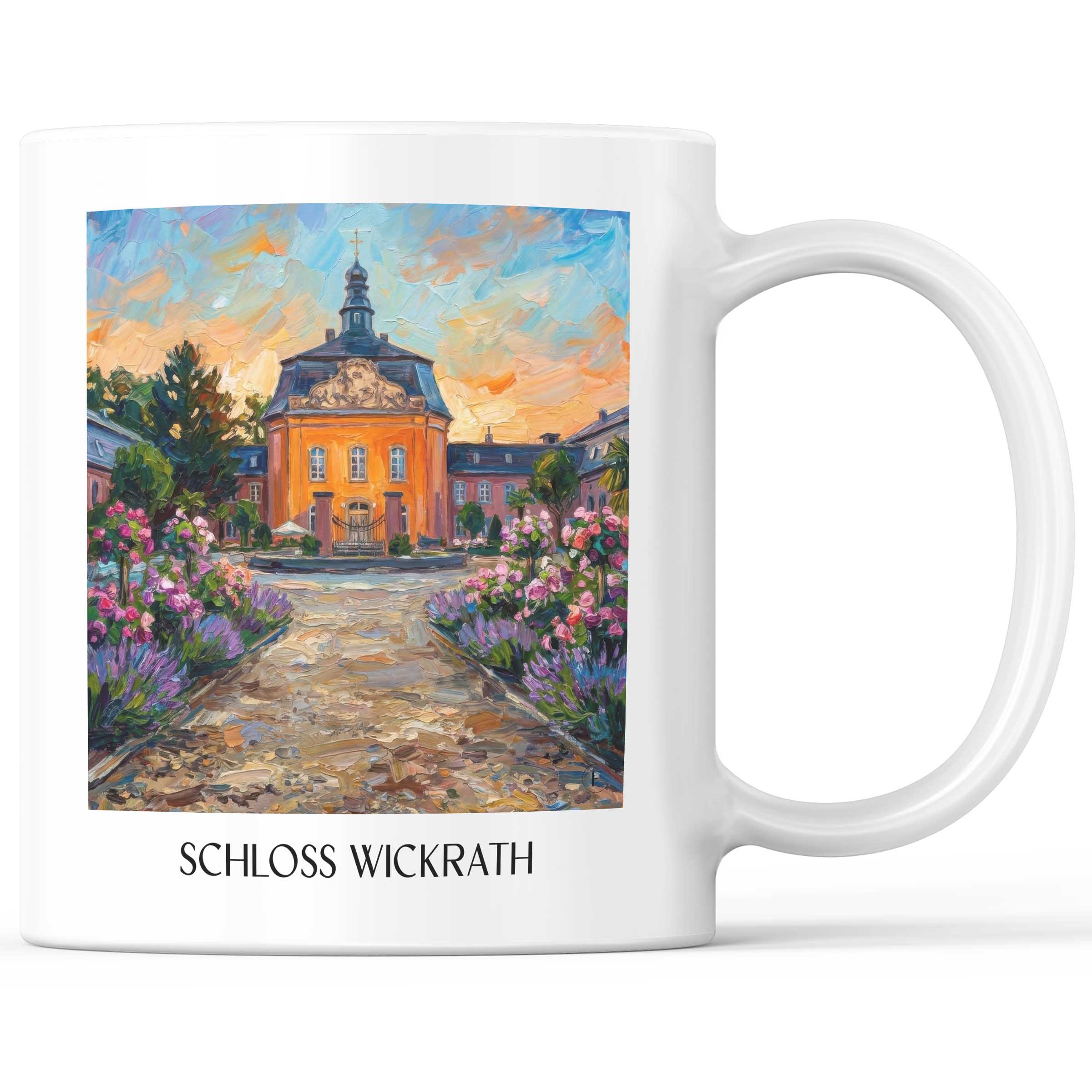 schloss-wickrath-möchengladbach-deutschland-kaffeebecher-oil-painting-oelgemaelde
