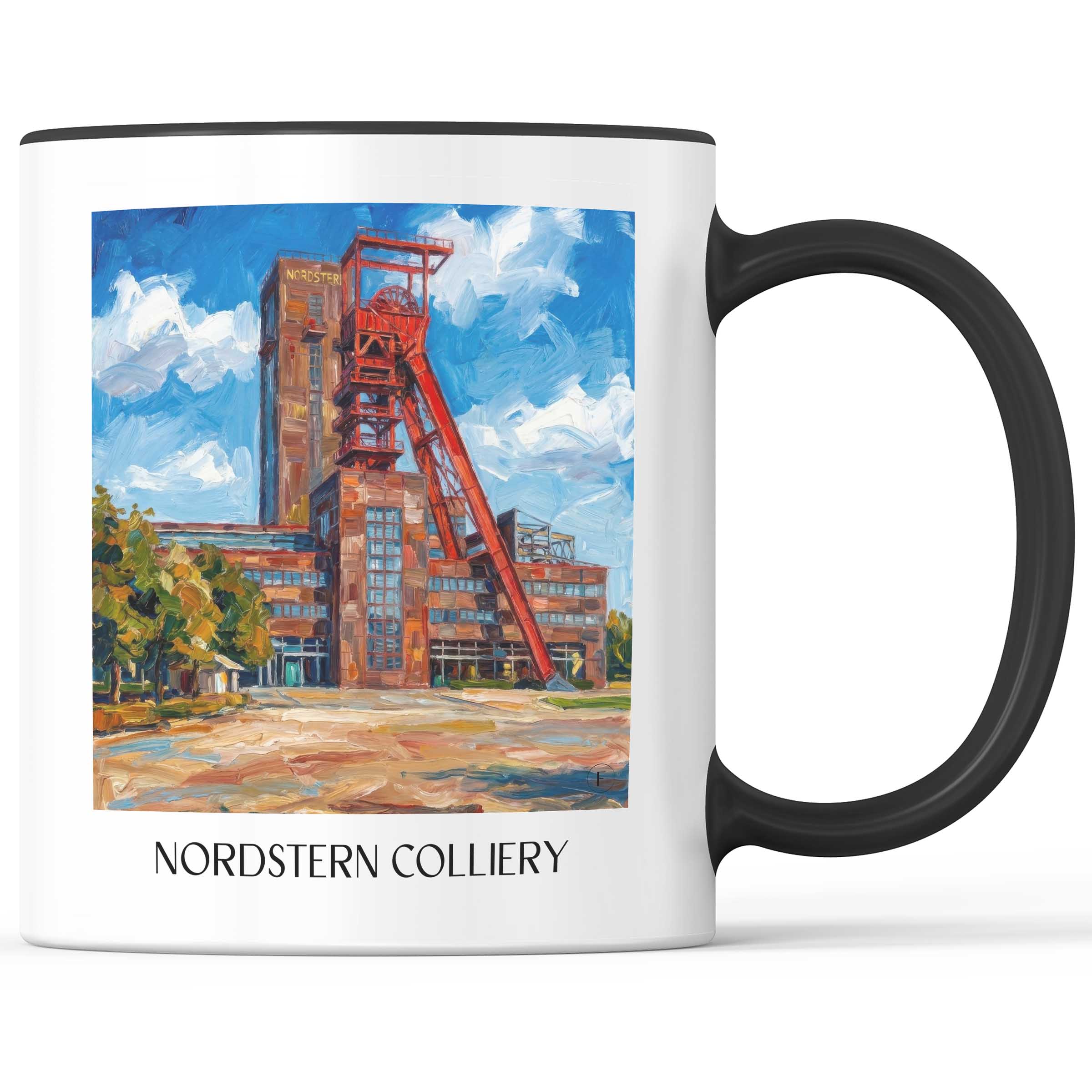 Zeche Nordstern Kaffeebecher - Gelsenkirchen - Deutschland Becher - Kaffeetasse im Ölgemälde Stil