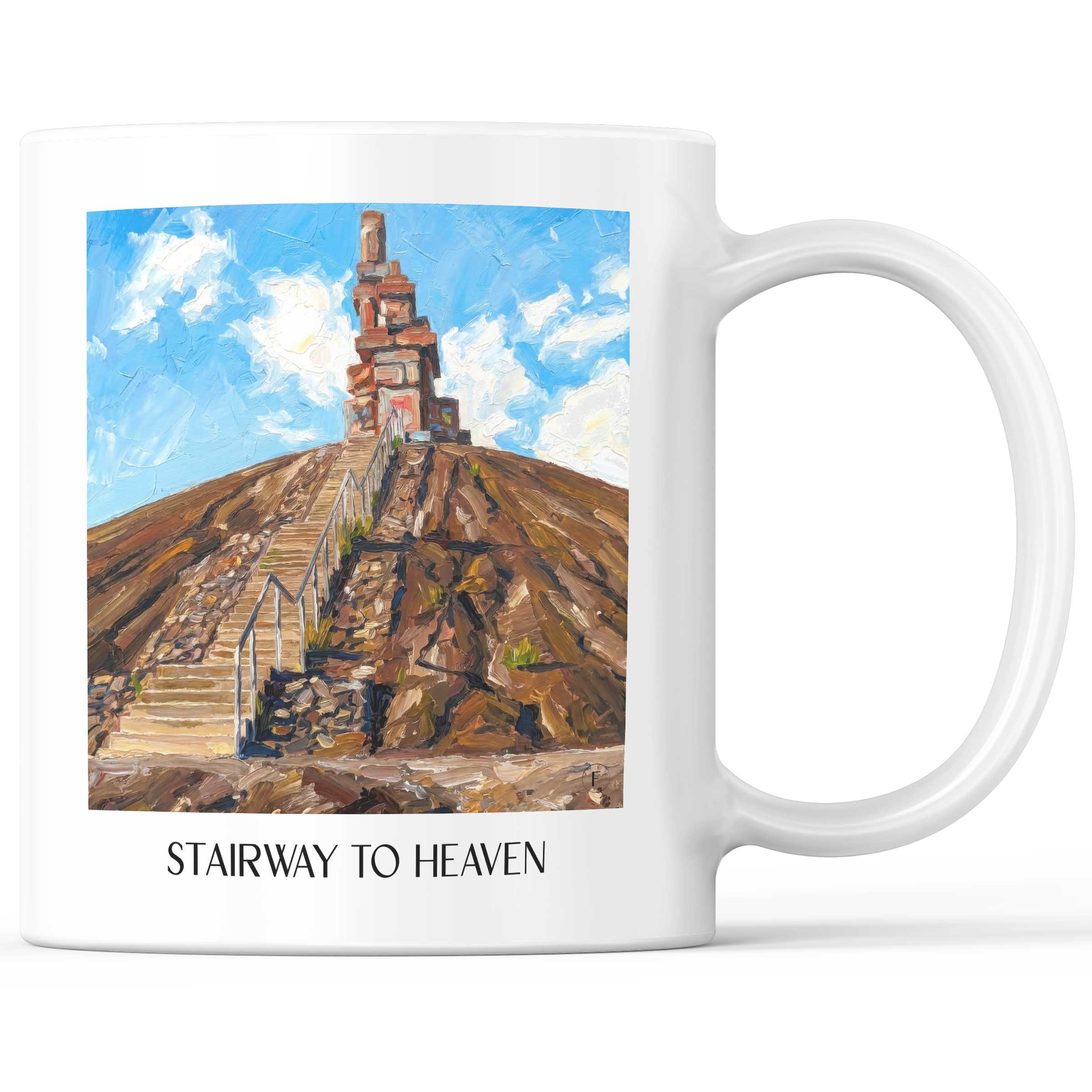 Himmelstreppe Kaffeebecher - Gelsenkirchen - Deutschland Becher - Kaffeetasse im Ölgemälde Stil