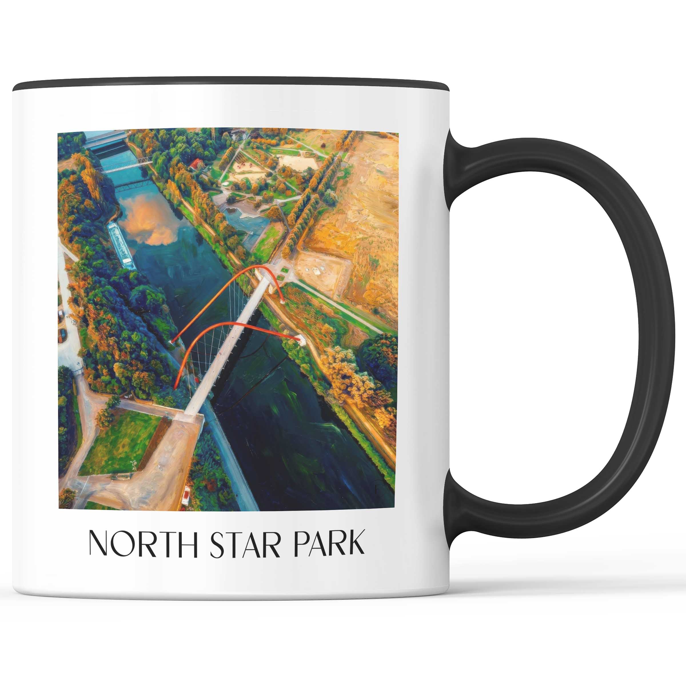 Nordsternpark Kaffeebecher - Gelsenkirchen - Deutschland Becher - Kaffeetasse im Ölgemälde Stil