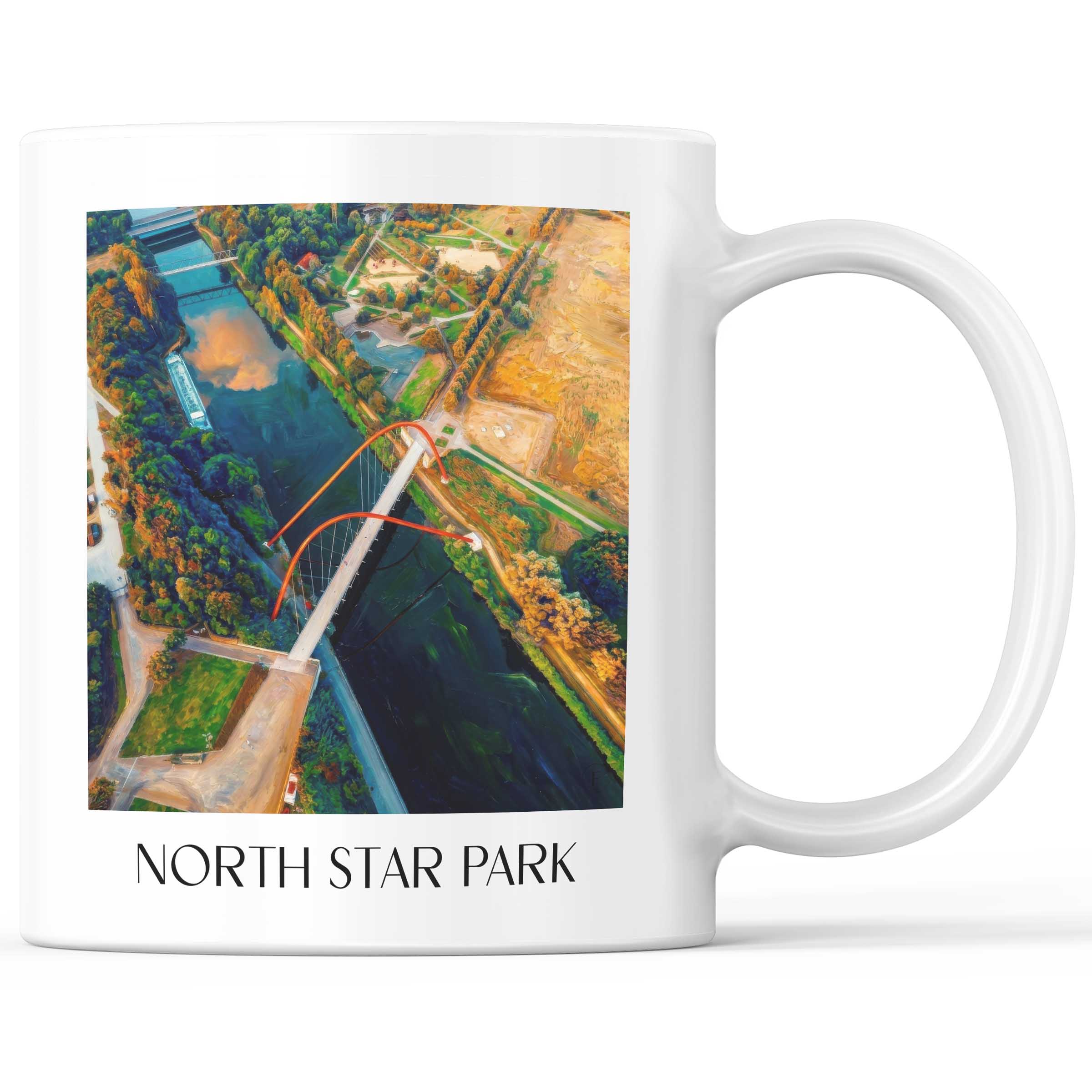Nordsternpark Kaffeebecher - Gelsenkirchen - Deutschland Becher - Kaffeetasse im Ölgemälde Stil