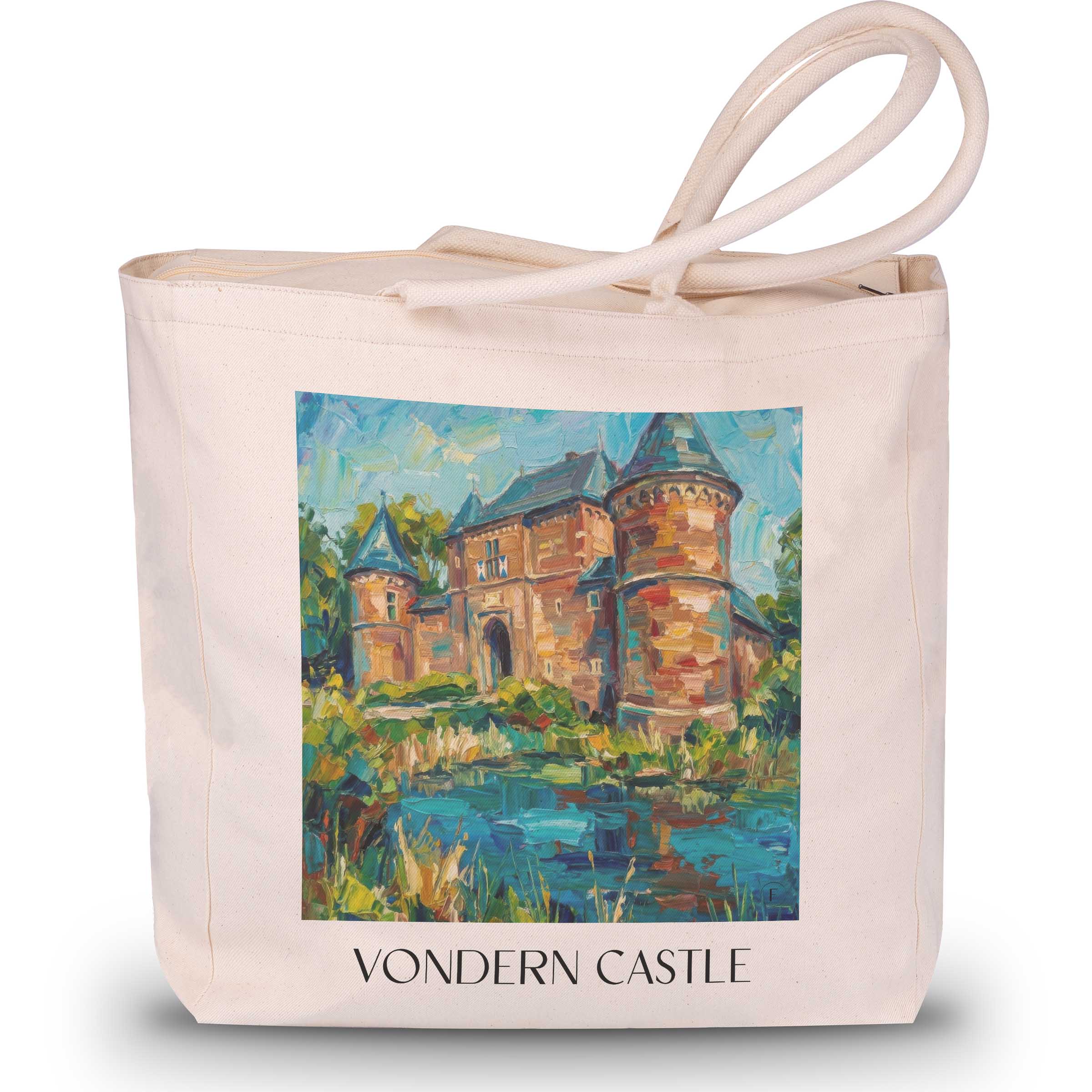 Burg Vondern Shopping Tasche - Oberhausen - Deutschland Tote Bag - Einkaufstasche im Ölgemälde Stil