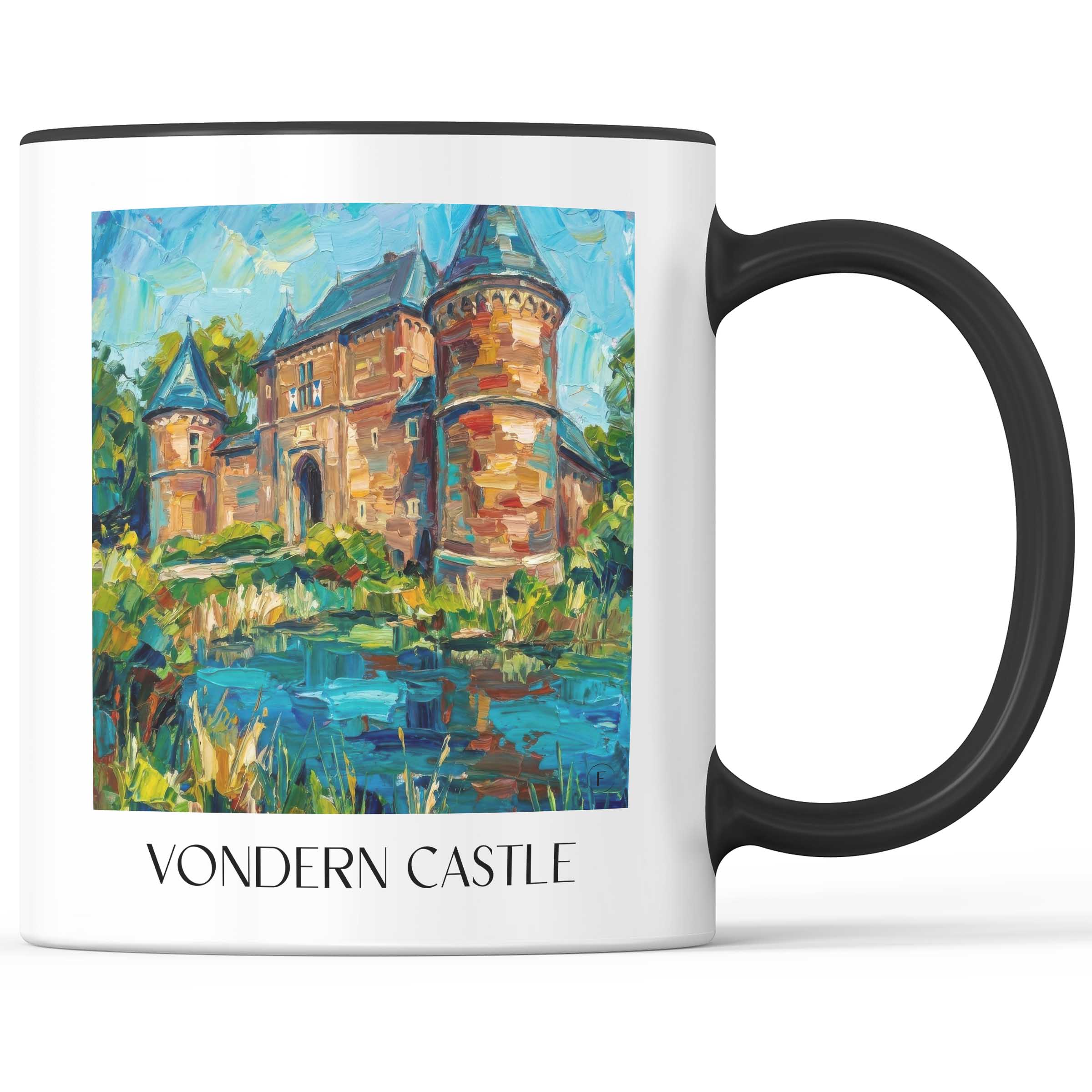 Burg Vondern Kaffeebecher - Oberhausen - Deutschland Becher - Kaffeetasse im Ölgemälde Stil