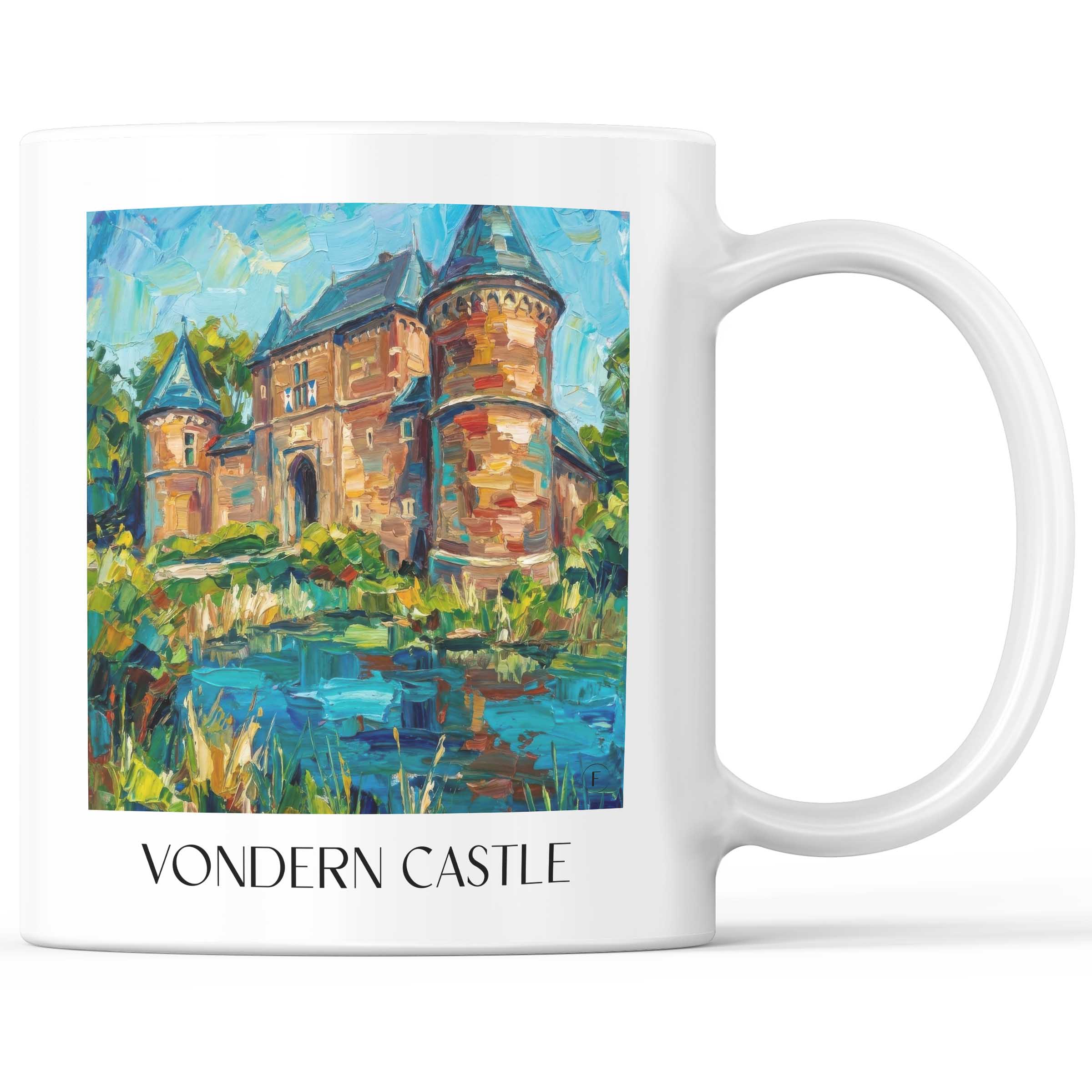 Burg Vondern Kaffeebecher - Oberhausen - Deutschland Becher - Kaffeetasse im Ölgemälde Stil