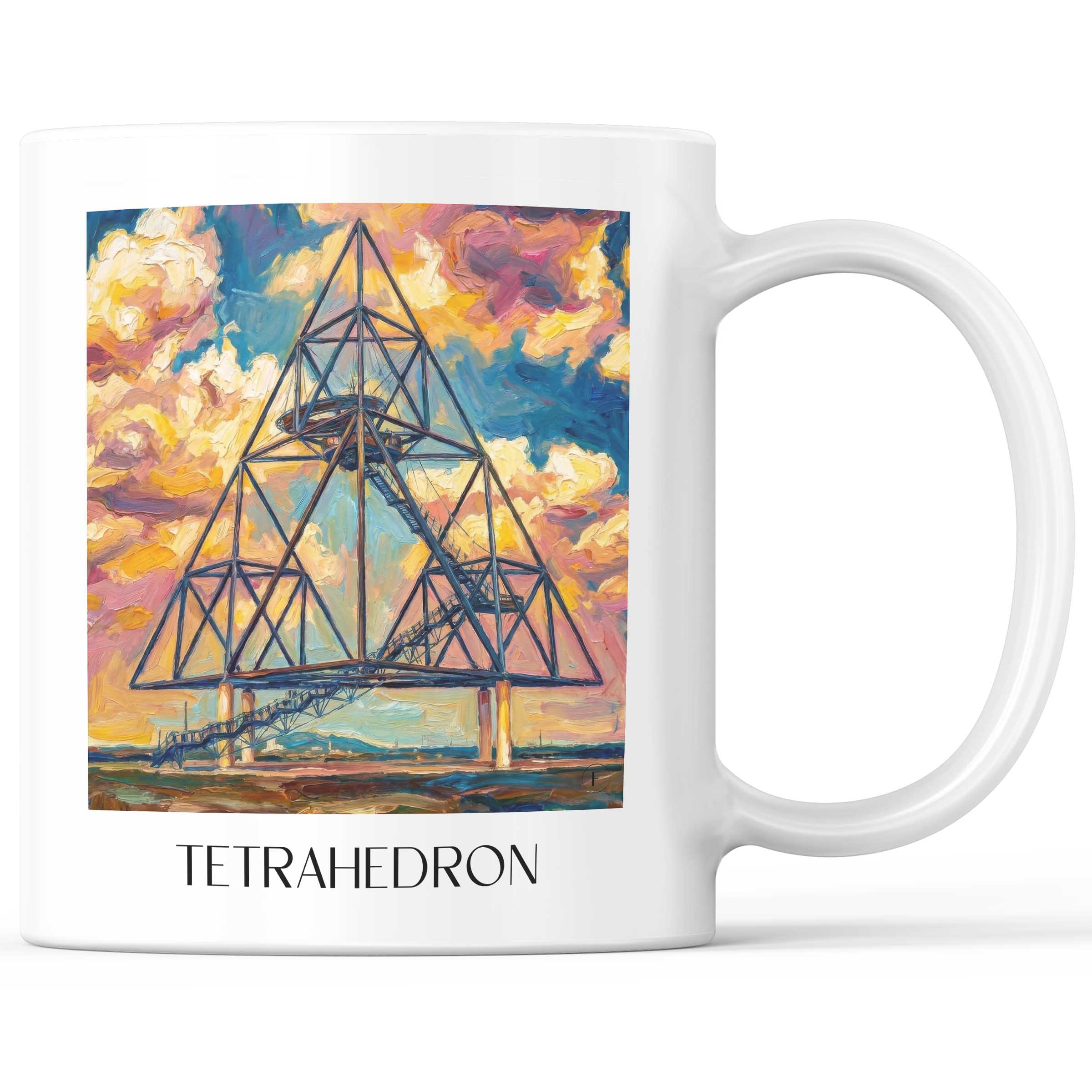 Tetraeder Kaffeebecher - Bottrop - Deutschland Becher - Kaffeetasse im Ölgemälde Stil