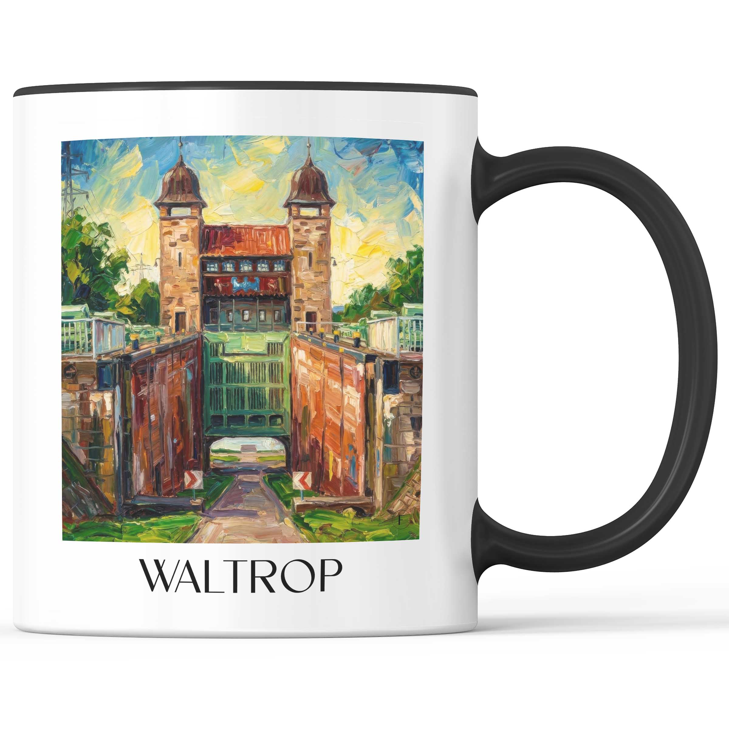 Waltrop Kaffeebecher - Ruhrgebiet - Deutschland Becher - Kaffeetasse im Ölgemälde Stil