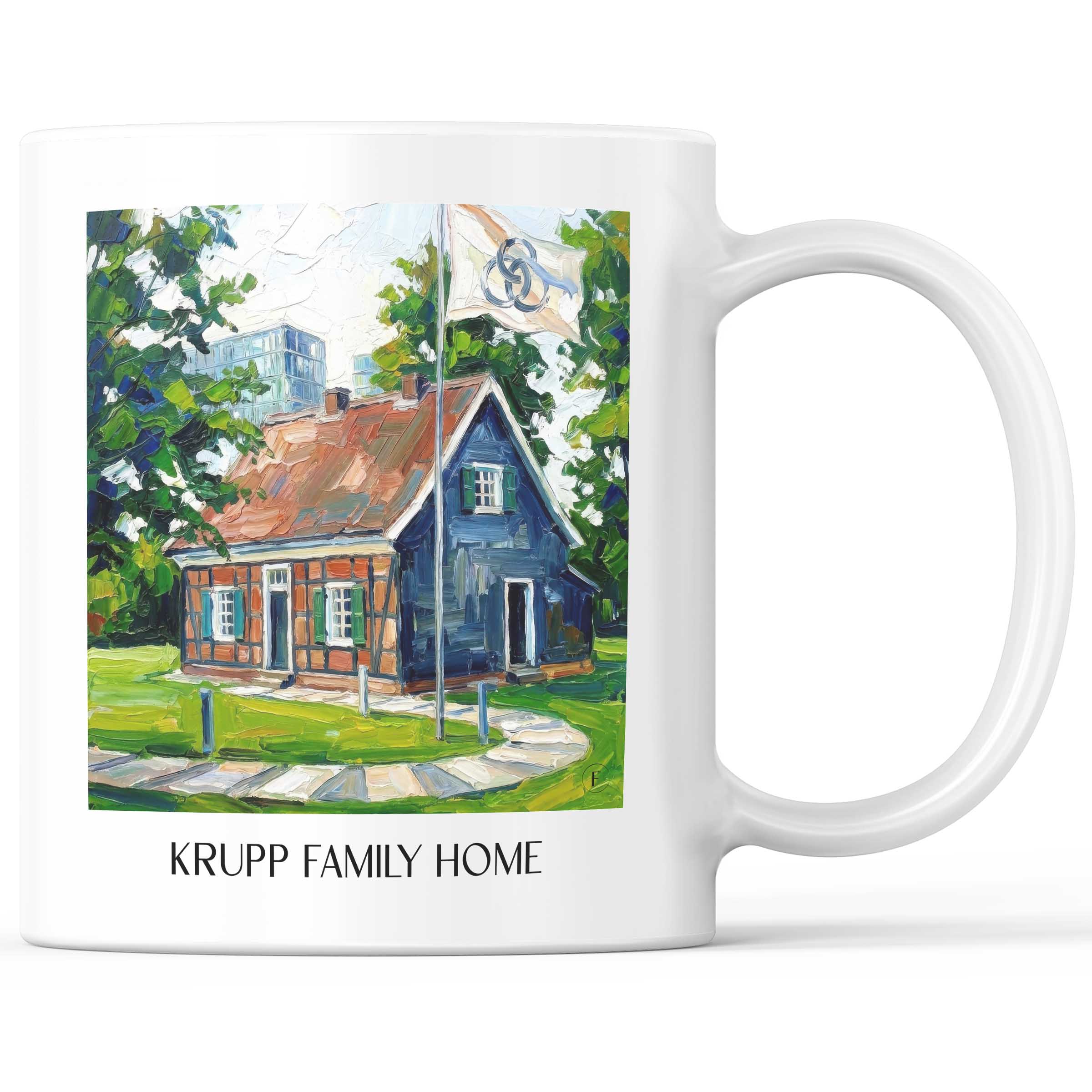 Stammhaus Krupp Kaffeebecher - Essen - Deutschland Becher - Kaffeetasse im Ölgemälde Stil