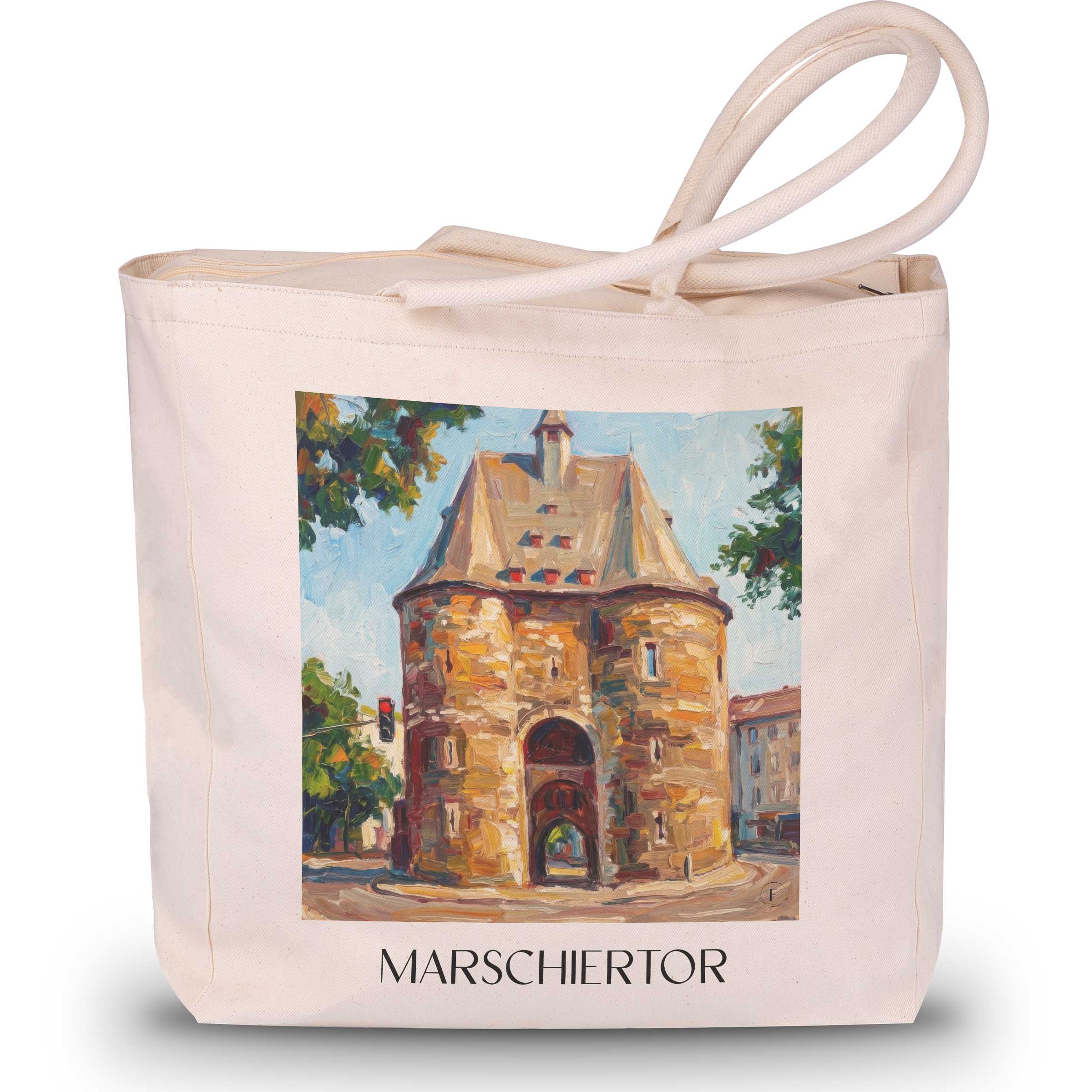 marschiertor-aachen-deutschland-einkaufstasche-oil-painting-oelgemaelde