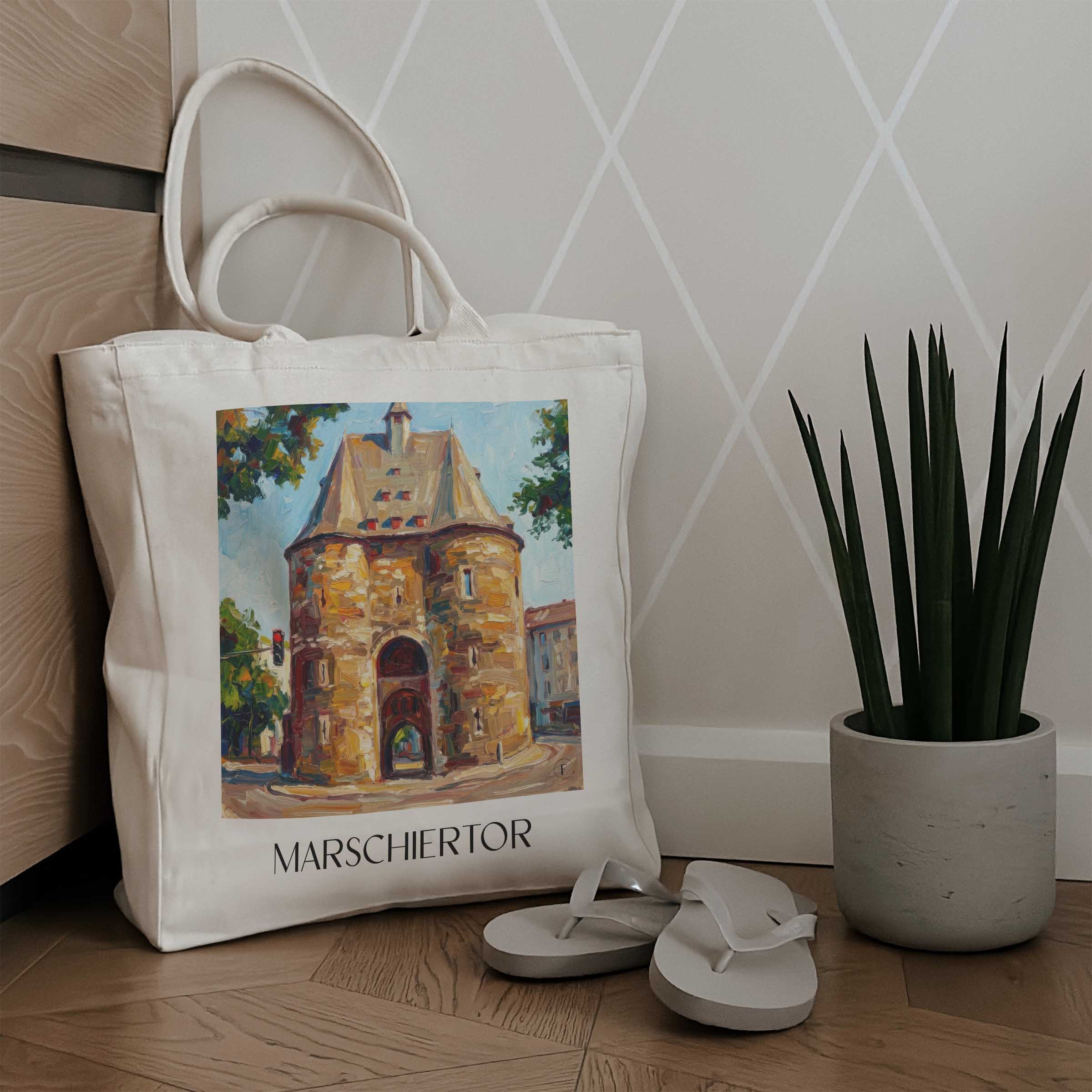 marschiertor-aachen-deutschland-einkaufstasche-oil-painting-oelgemaelde